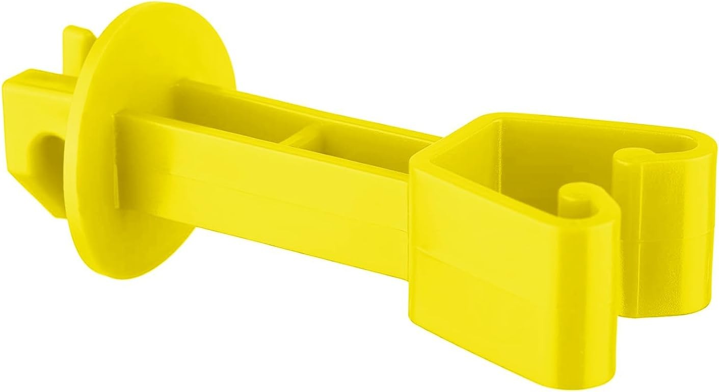 25-Pack Electric Fence Chain Link Extended Insulators, Yellow | Secure Offset...