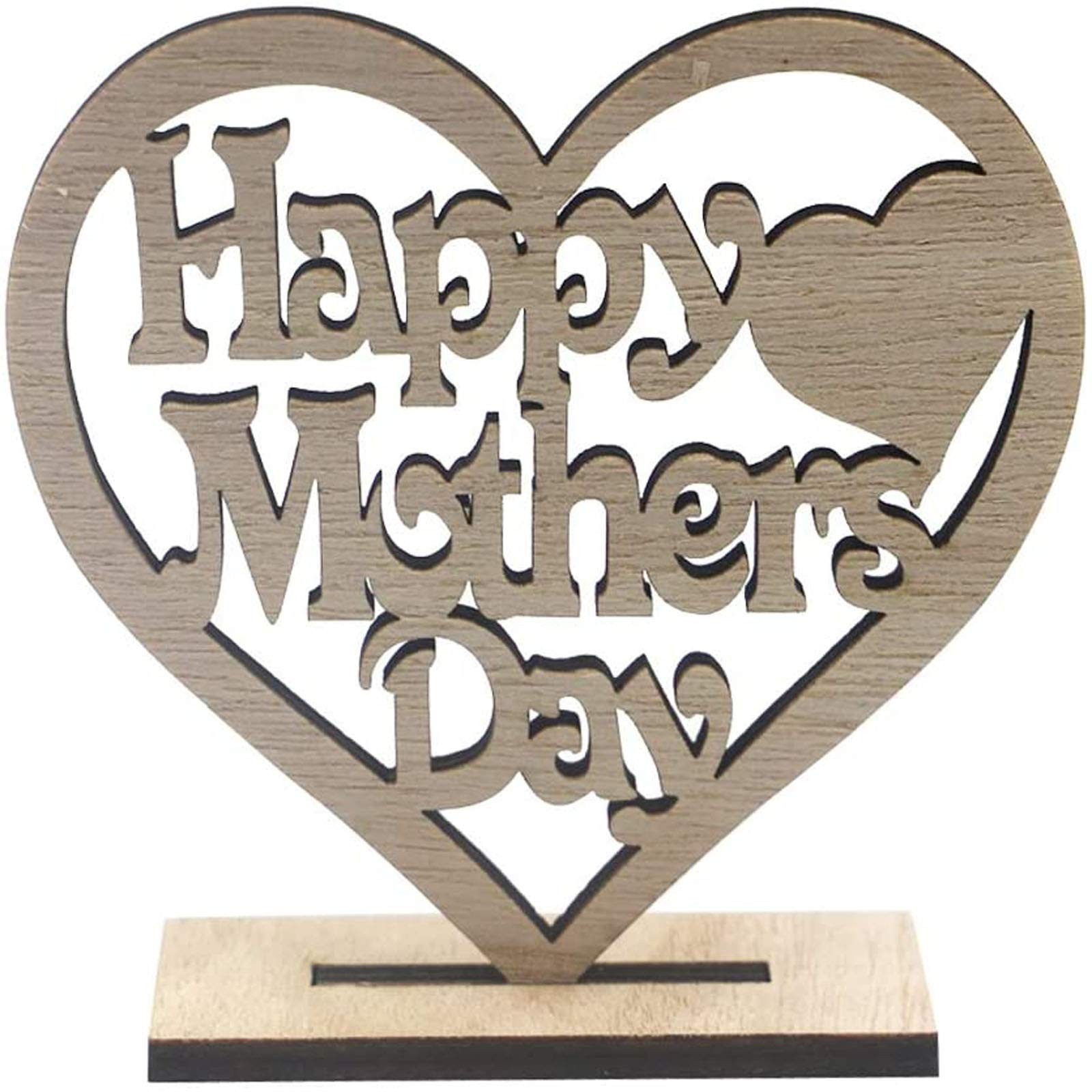 BinaryABC Happy Mother's Day Wooden Ornament,Mother' s Day Decorative Craft E...