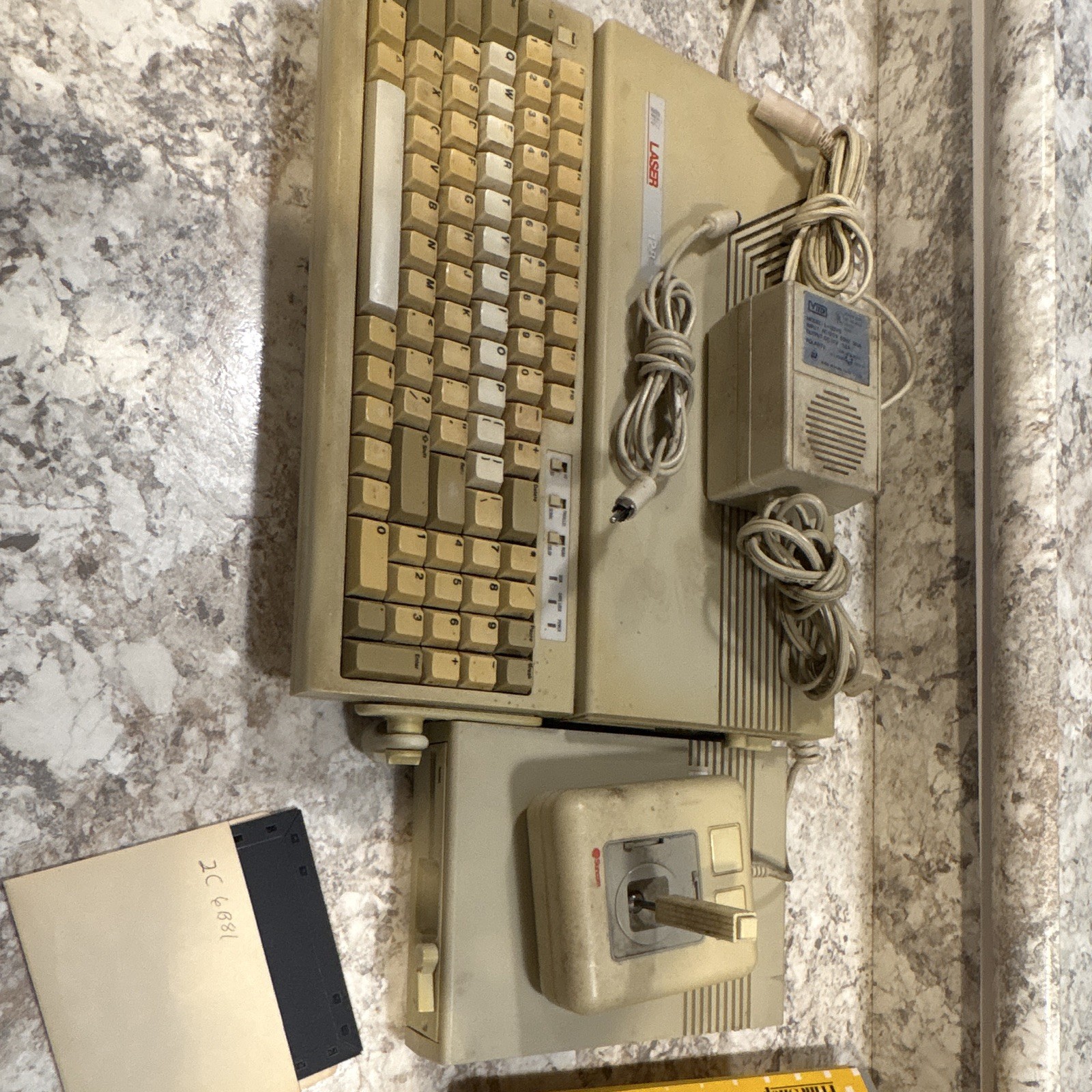 Laser 128 Vintage Home Computer w Floppy Drive, Power Supply Apple 2 clone as-is