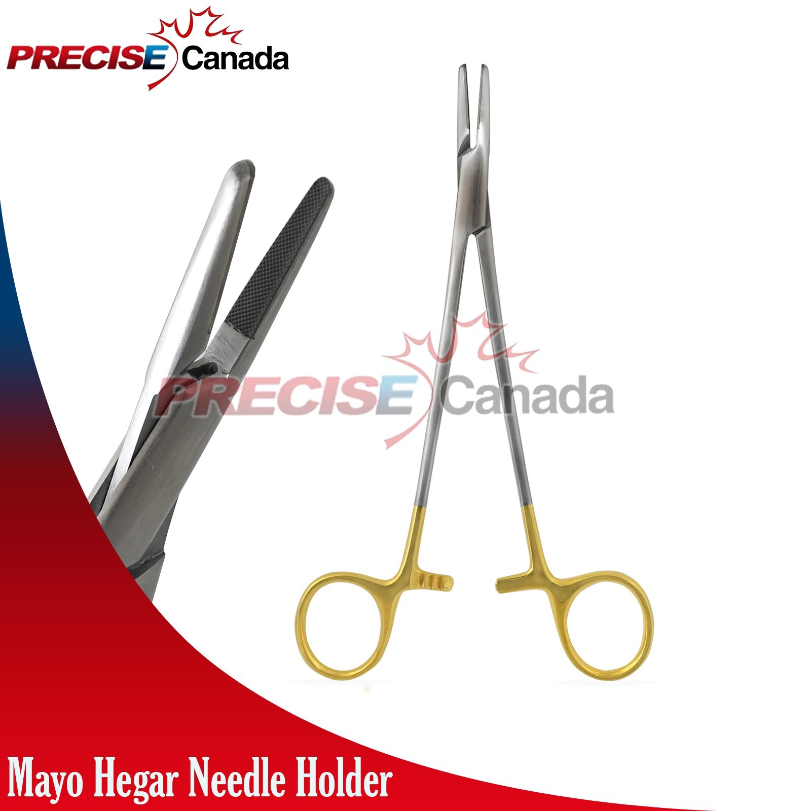 2 TC Premium Grade Mayo Hegar Needle Holder 5" With Tungsten Carbide Inserts