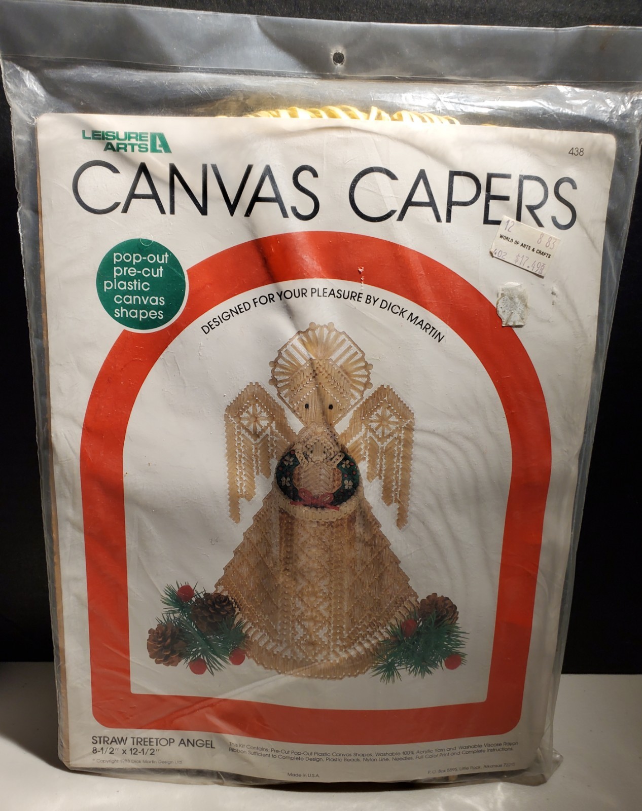 NEW Leisure Arts Canvas Capers Straw Treetop Angel Kit #438 Sealed VINTAGE NIP