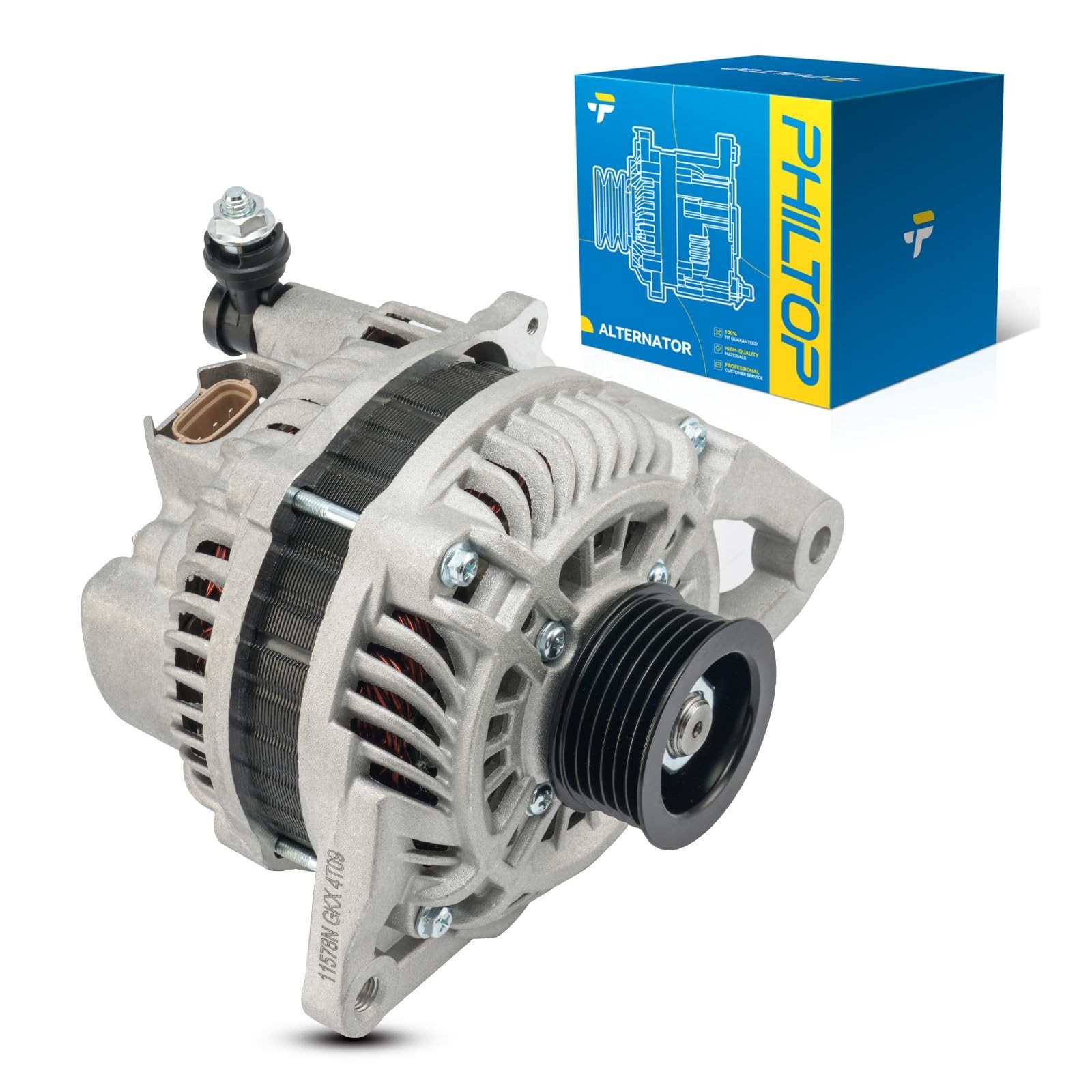 PHILTOP Alternator Compatible with 2011-2014 mazda2, 90 Amp Alternator Replac...