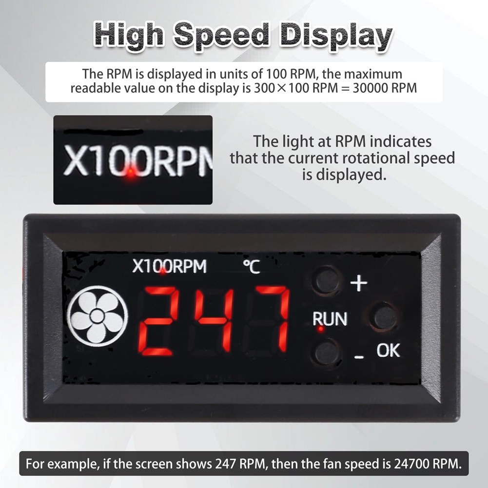 Fan Temperature Controller,DC 12V PWM 4-Wire Fan Speed Controller Module9695