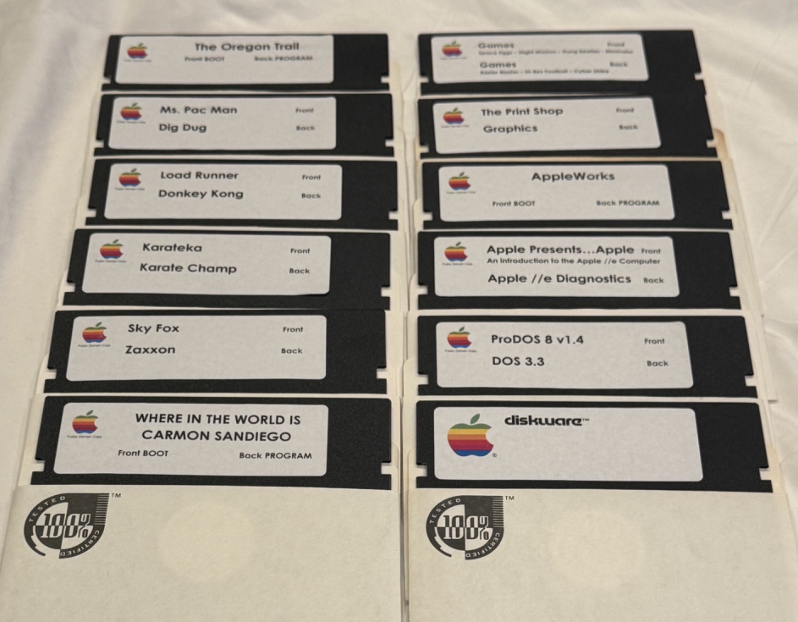 Apple IIe Computer Software bundle w/ Games - Applications - DOS - Diagnostics