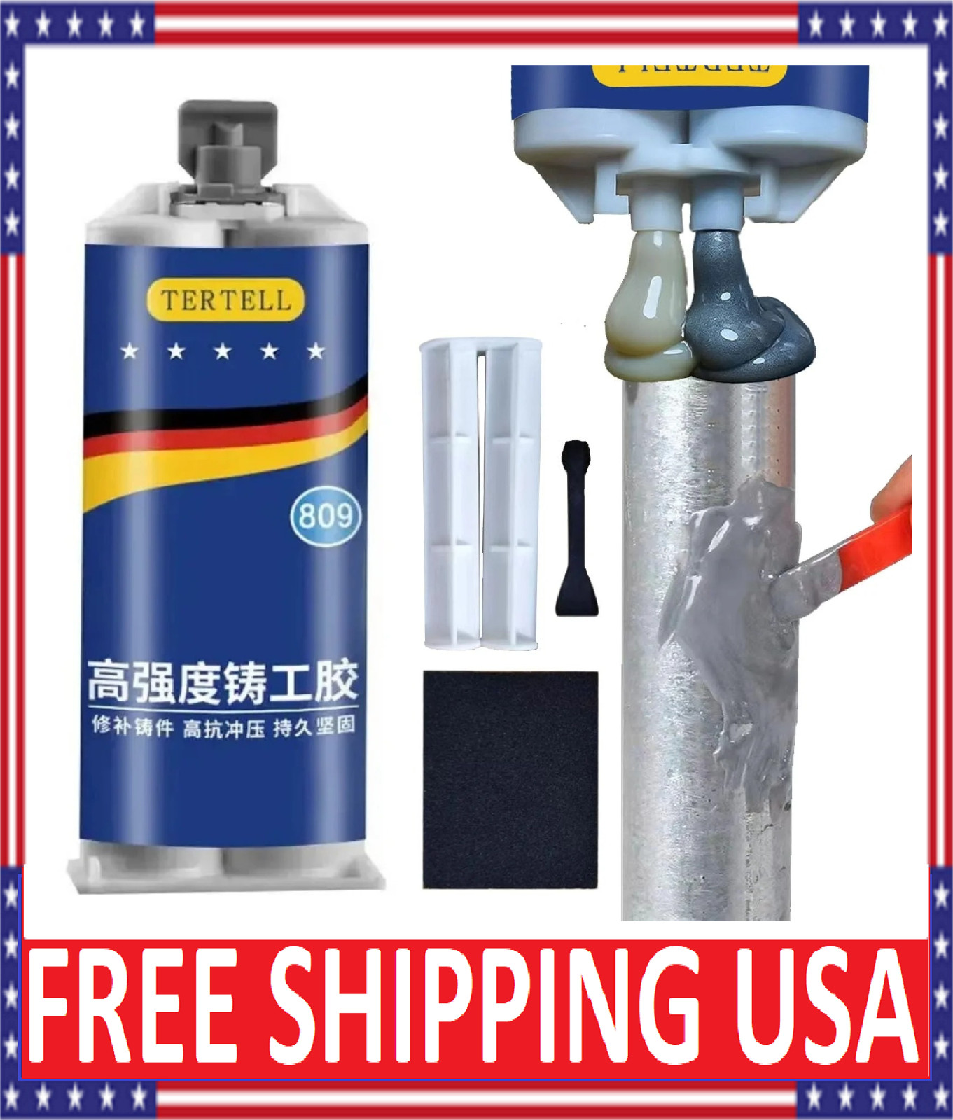 100ml Metal Repair Paste AB Glue Cold Weld Heat Resistant Industrial Repair - US