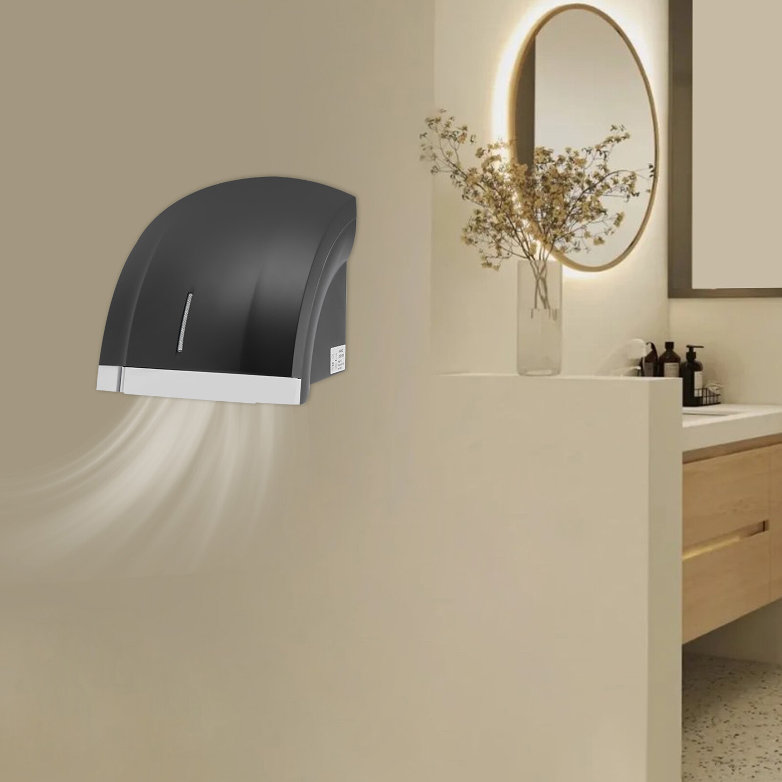 1800W Wall-mounted Hand Dryer Commercial Household Automatic High Speed ABS IPX1