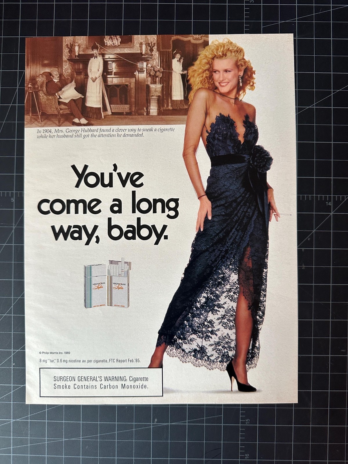 Vintage 1980s Virginia Slims Cigarettes Ad • Retro Fashion Print • Original Toba