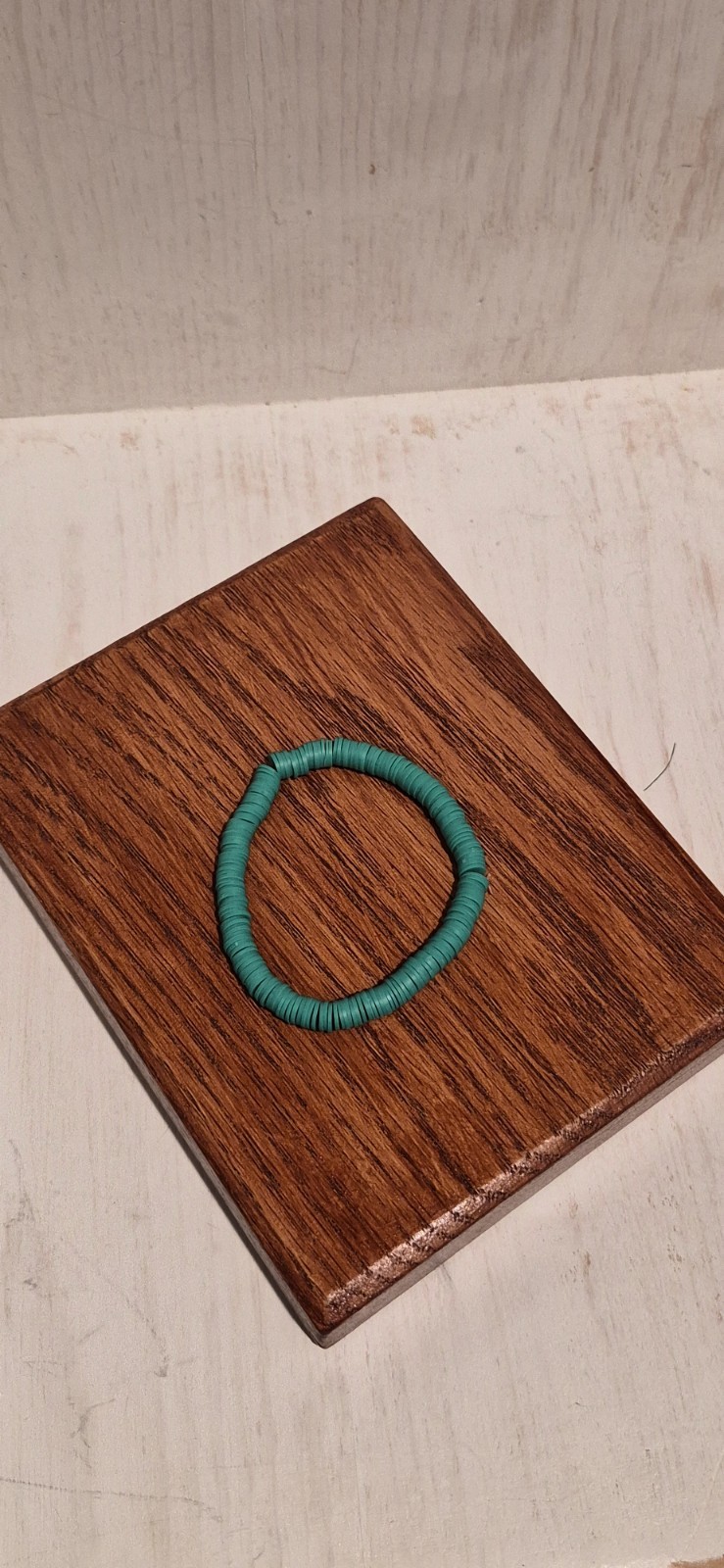 Beautiful Victory Handmade Green Clay Bead Stretch Bracelet