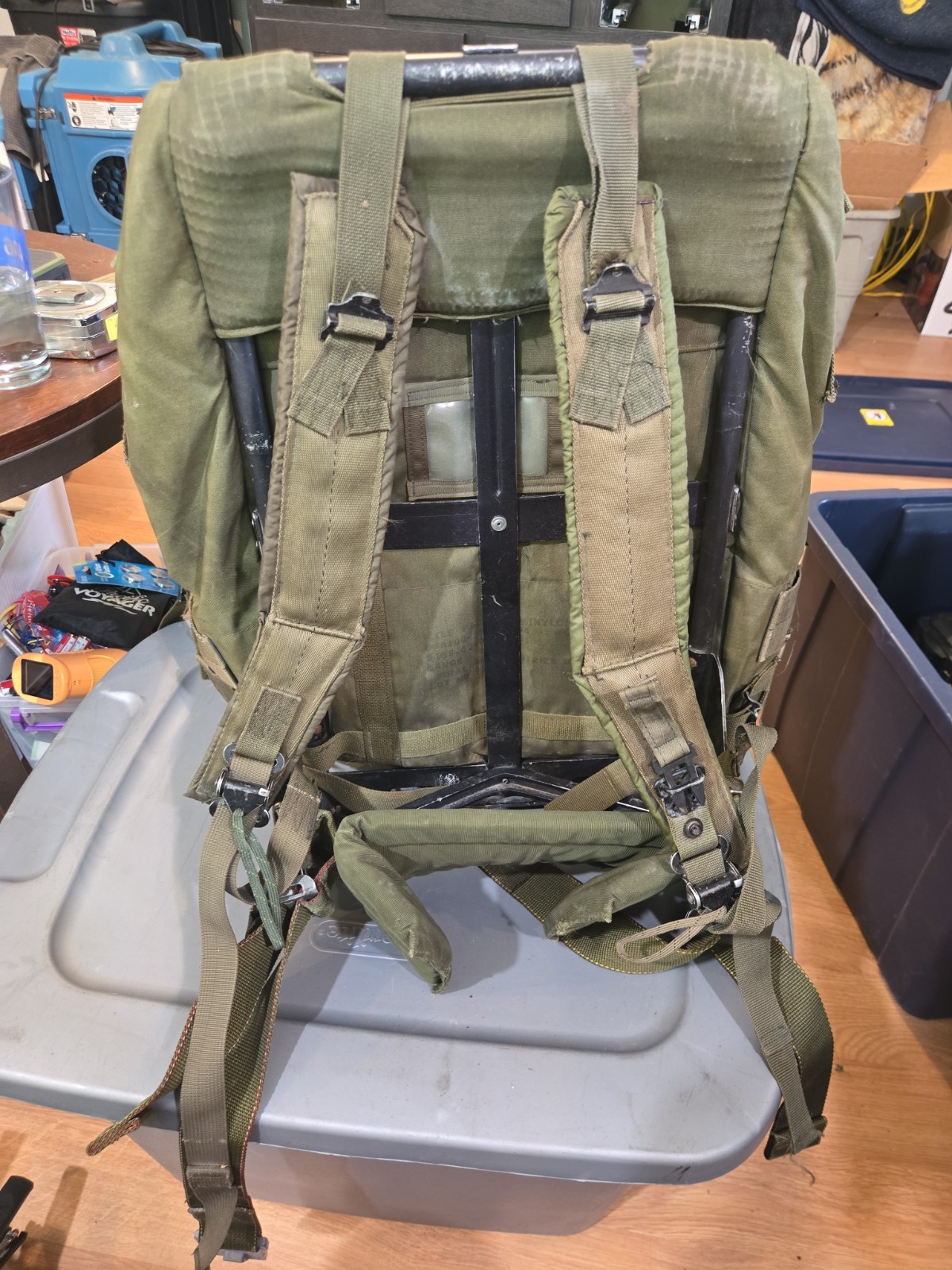 US Military Large Green LC Alice Field Pack Ruck Frame Kidney Pad & Straps (E)