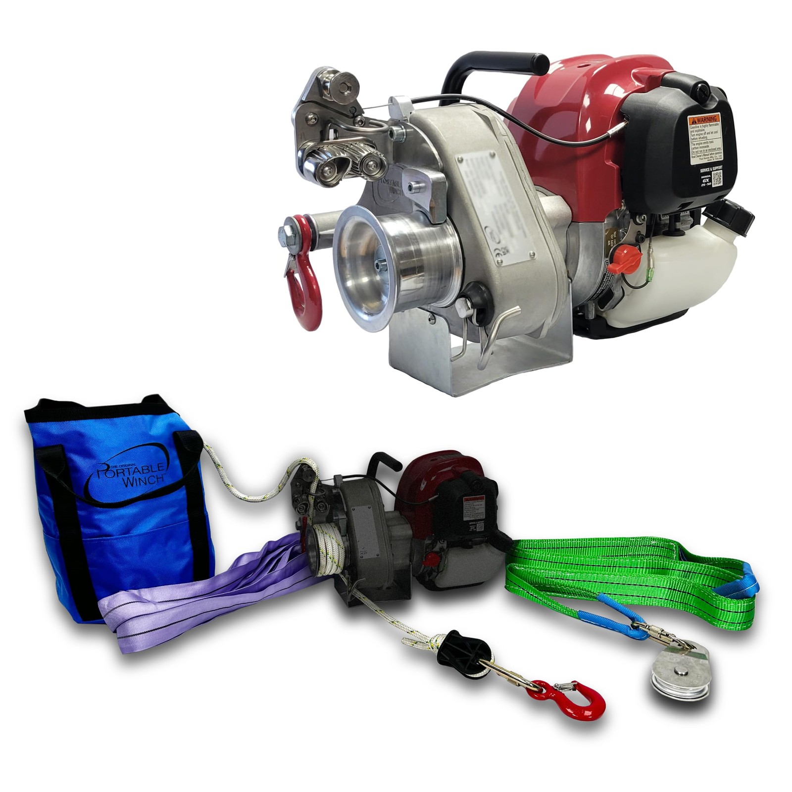 Portable Winch PCW4000 Gas Capstan Winch, Honda GX50, 2200LB Pull