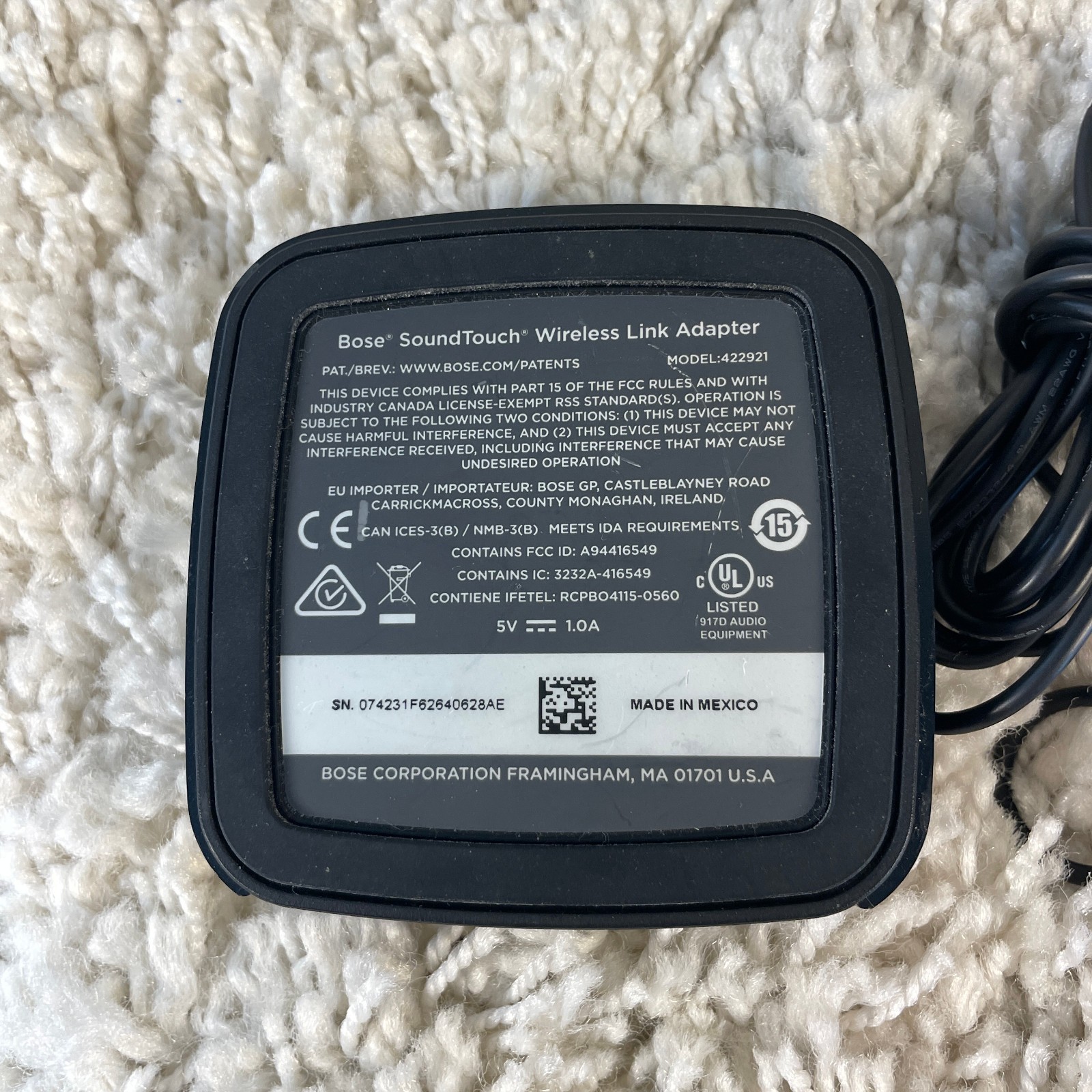 Bose SoundTouch Wireless Link Adapter Model 422921 Tested