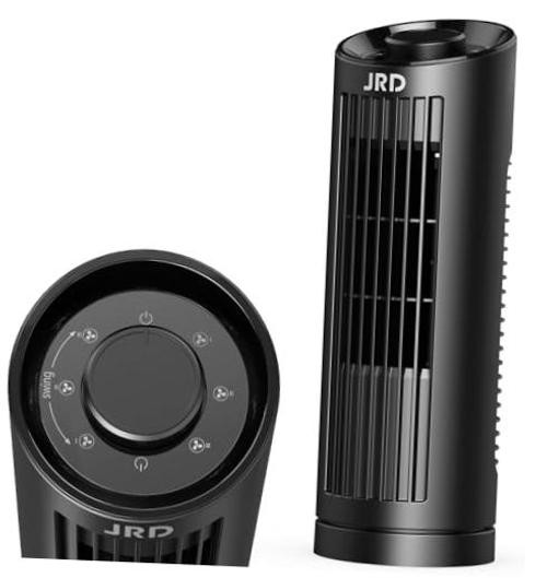 13" Tower Fan for Bedroom, 23ft/s Bladeless Desk Fan with 3 Speeds, 80 Black