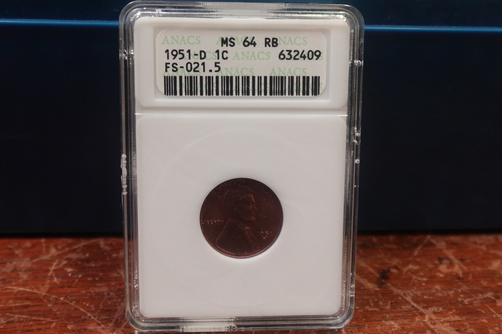 1951-D 1C FS-021.5 632409 MS 64 RB LINCOLN WHEAT CENT