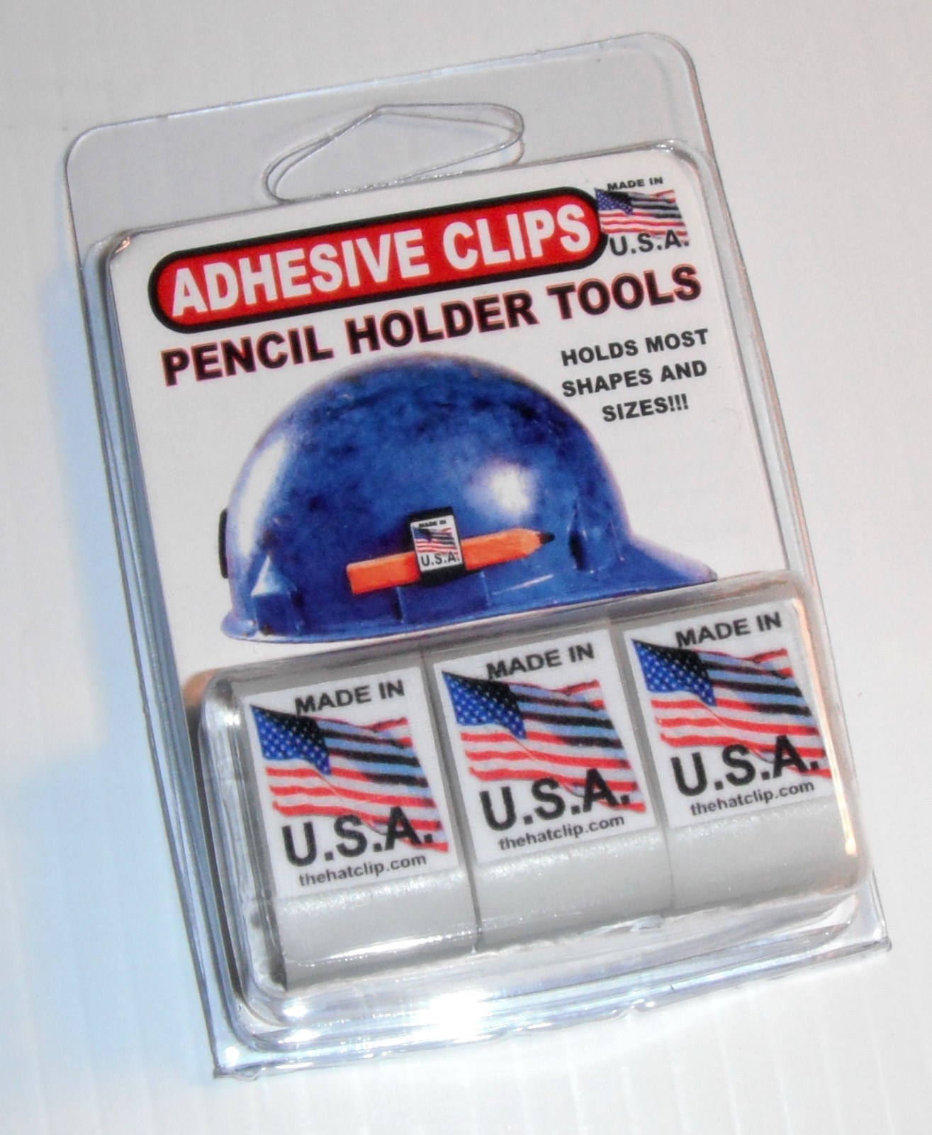 PENCIL HOLDERS 3 WHITE ADHESIVE CLIPS for saws hard hat clipboards power tools