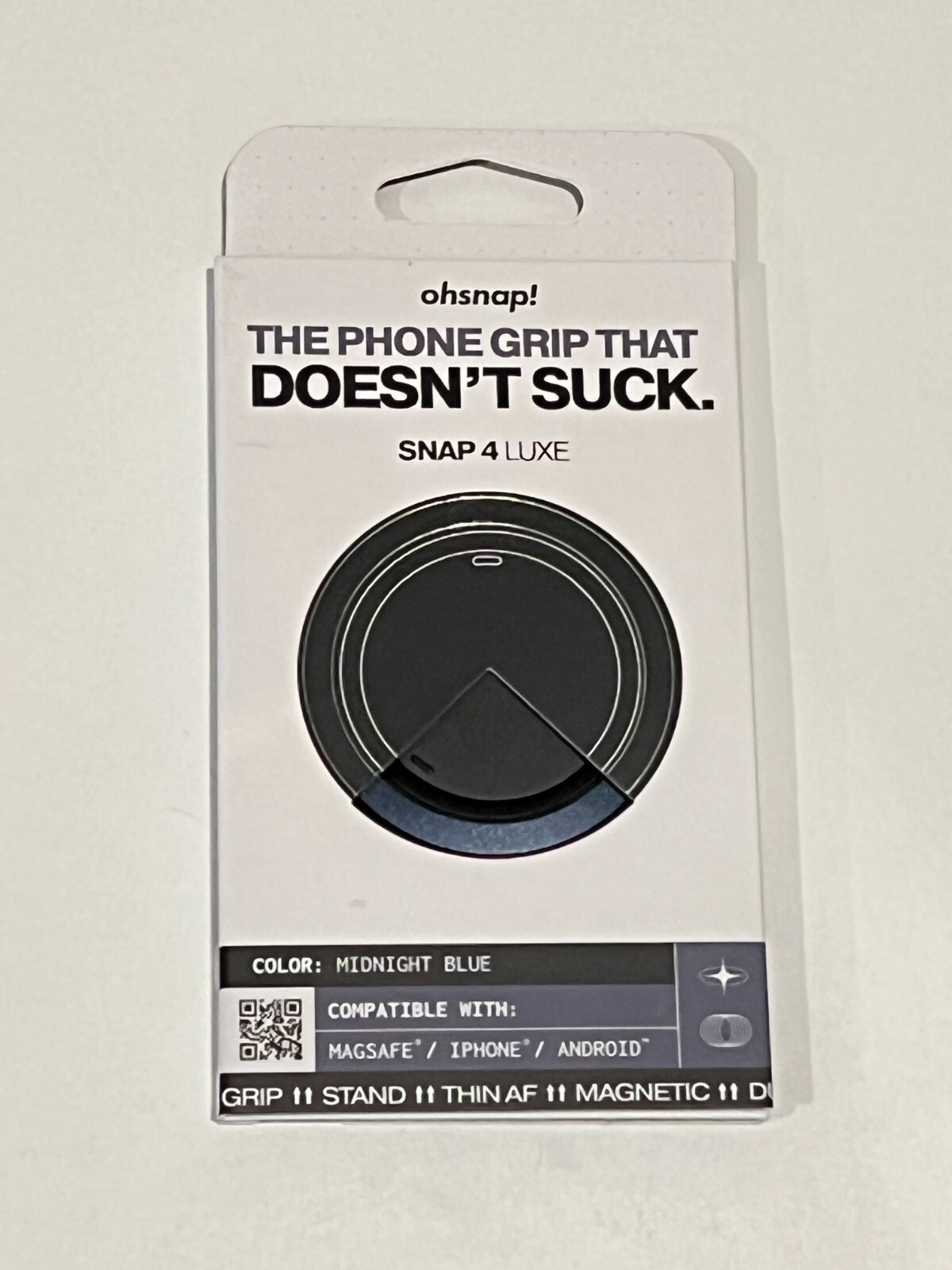 OhSnap Snap 4 Luxe Magnetic Phone Grip for Apple (Magsafe) Midnight Blue USED
