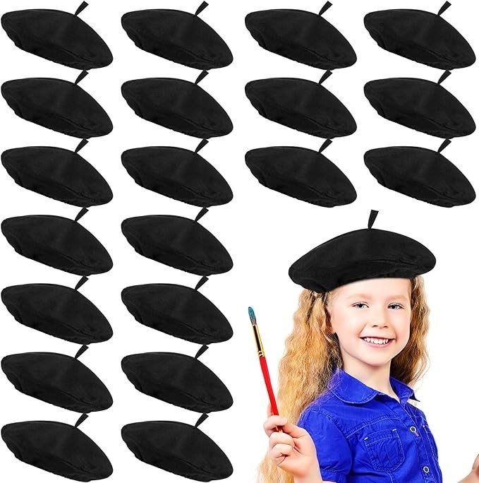 Mepase 20 Pcs French Beret for Kids Party Berets Bulk Paris Themed Party Hat ...