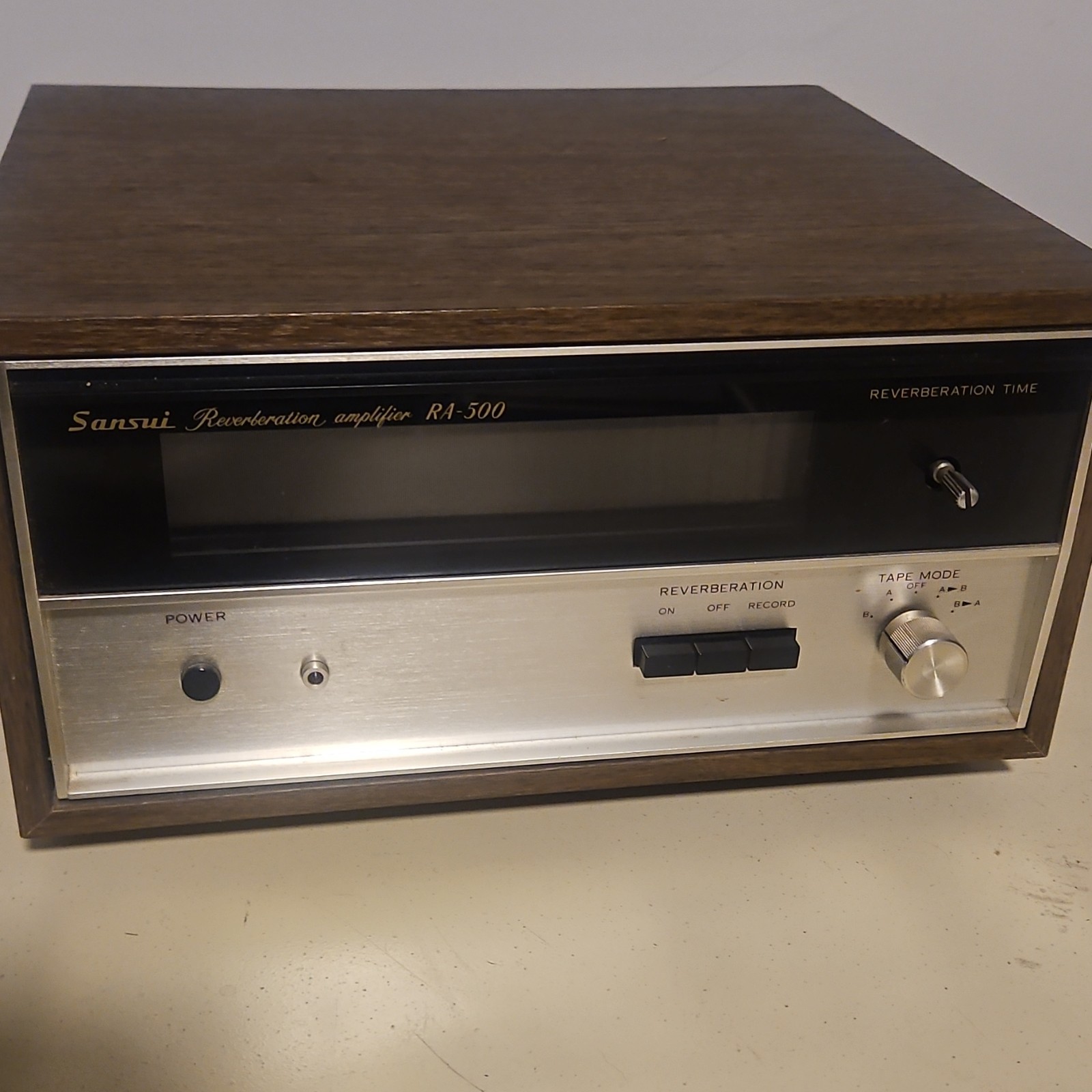 Sansui RA-500 Vintage Reverberation Amplifier Audio Reverb Unit Wood Case