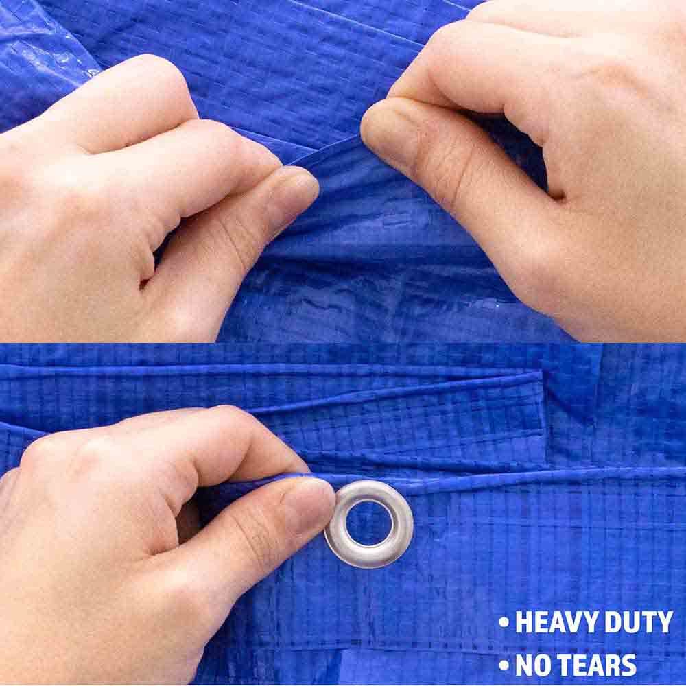 Waterproof Lightweight Blue Multipurpose Poly Tarp - Woven Polyethylene