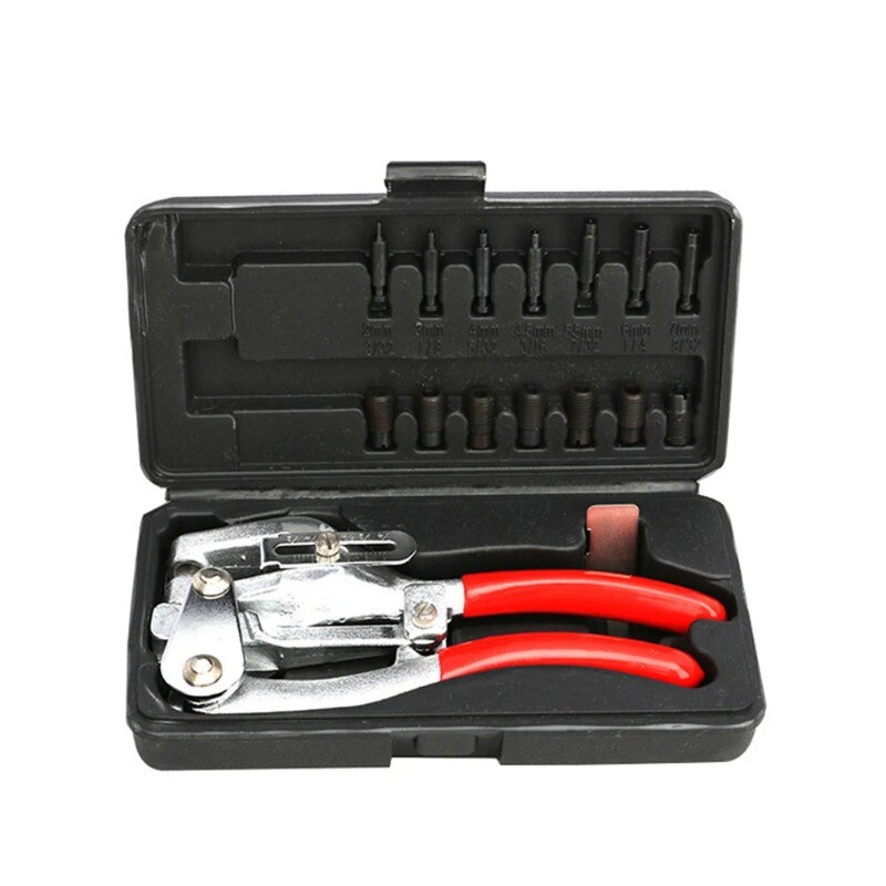 16PCS Punchdown Pliers Set Leather Rubber Punch Adjustable Manual Punchdowns