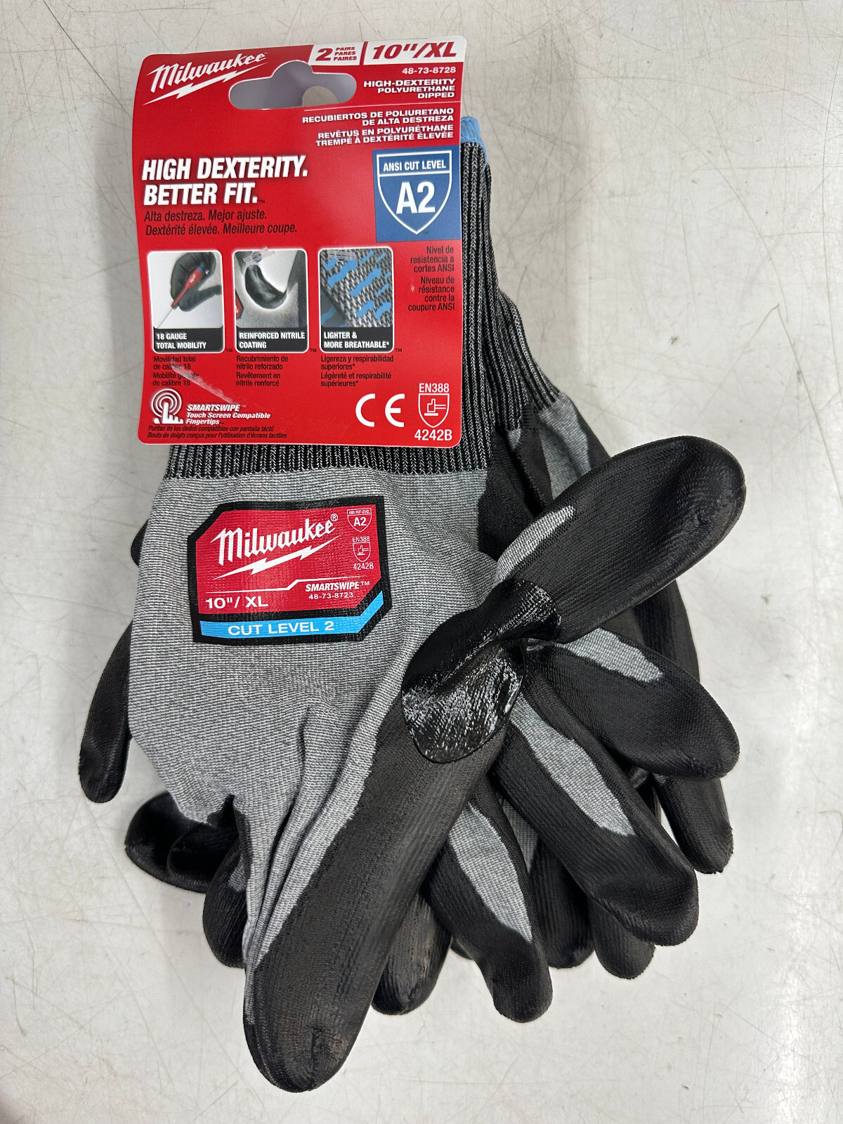 Milwaukee XLarge High Dexterity Cut 2 Resistant Polyurethane Dipped Outdoor