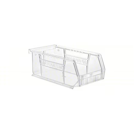 Quantum Storage Systems Qus220cc Plastic Bin, Plastic, Clear, 3 In H, 4 1/8 In