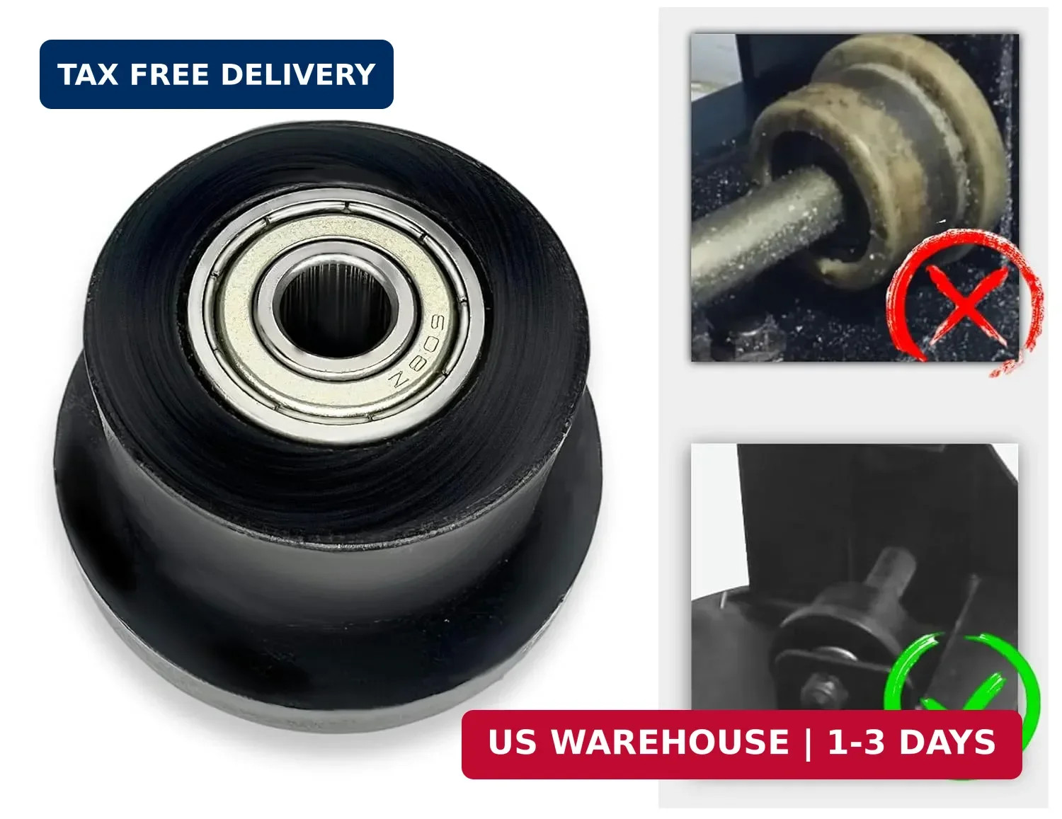 4-Pack Universal Gym Machine Roller Wheels - Heavy-Duty Black Plastic Rollers fo