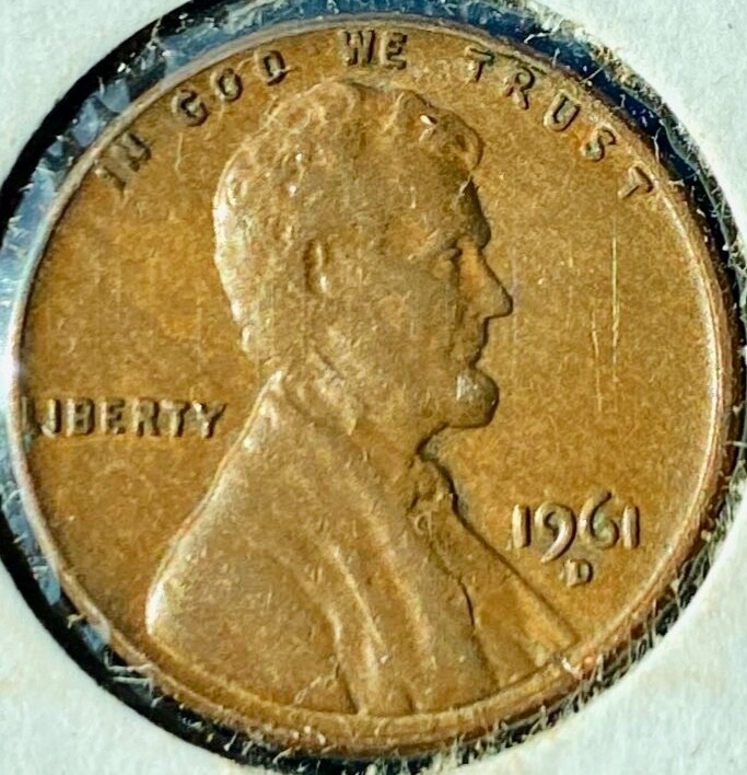 1961 D & 1960 D LINCOLN CENT LAMINATION OBVERSE