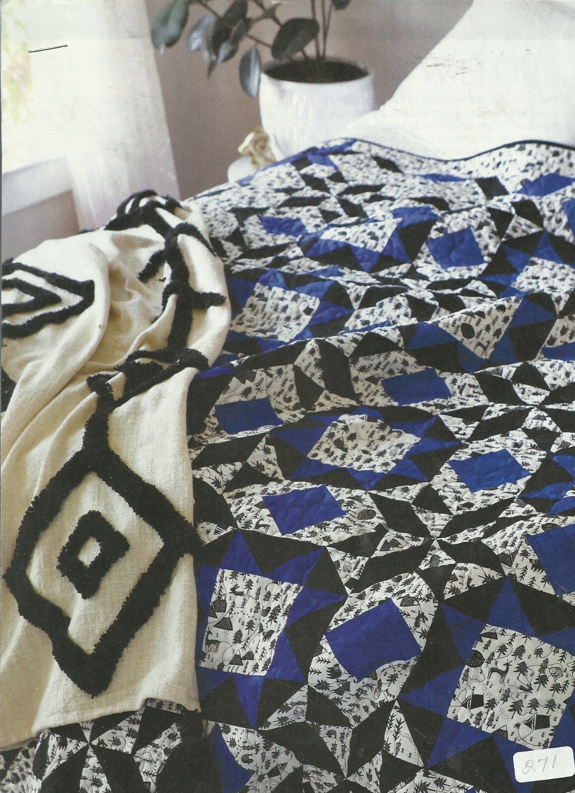 B0381 BLACK & WHITE + ONE QUILT PATTERN/INSTRUCTIONS