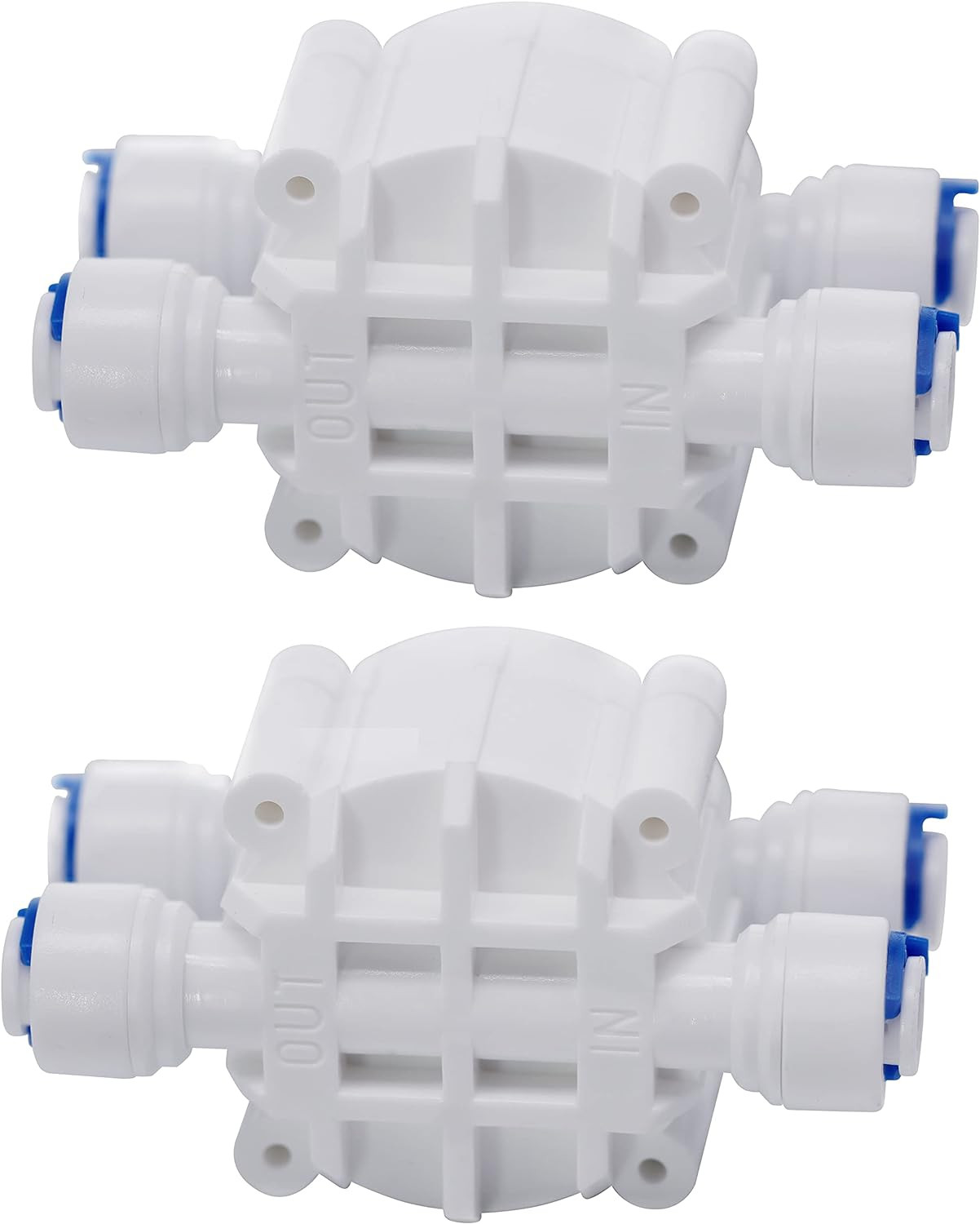 Pack of 2 - 1/4" Automatic Shut-Off Valve with Quick-Connect Fittings for RO Rev