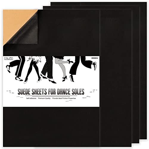 4 Pieces Black Suede Sheets Self Adhesive Suede Sticky Backing Sole Protector