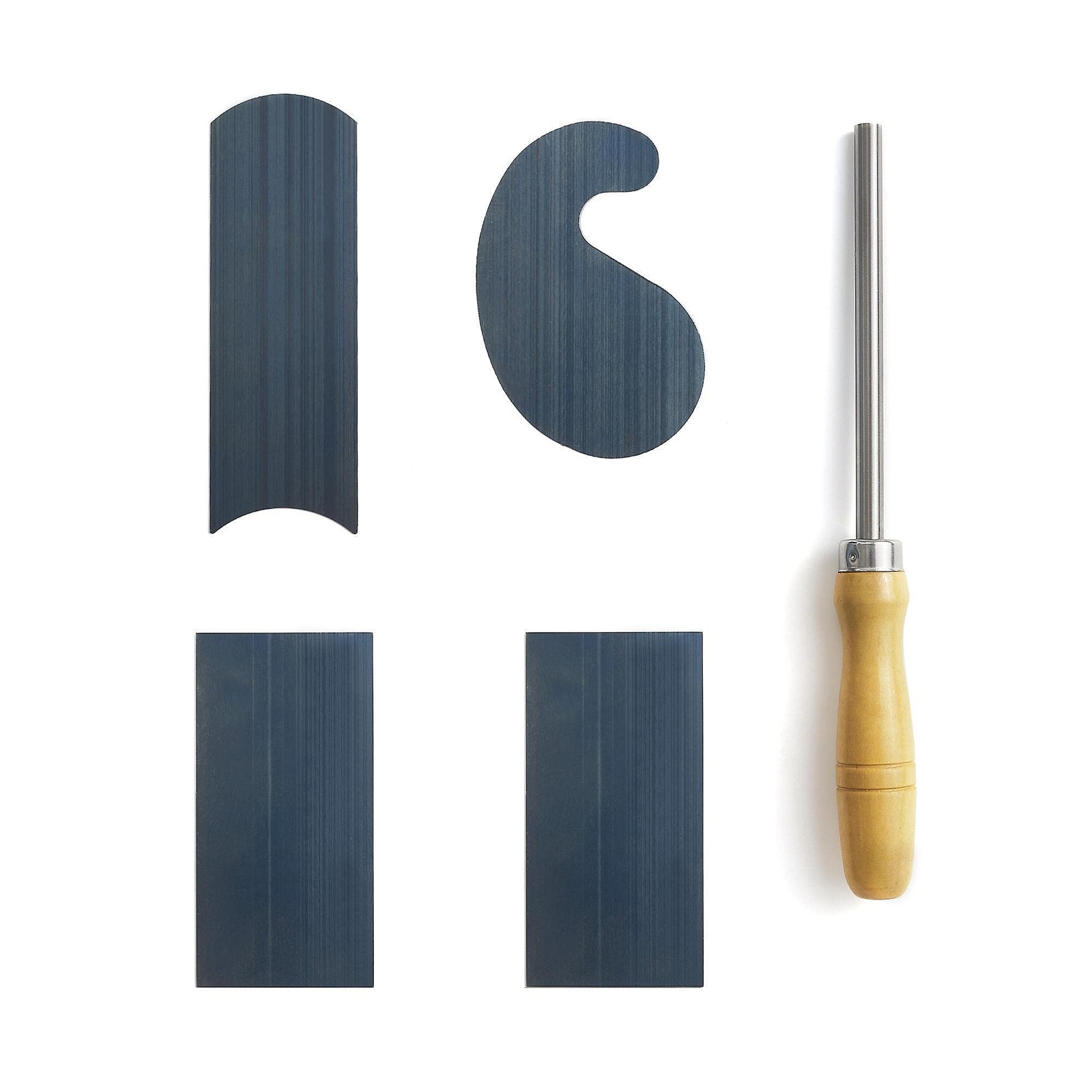 HERMIT TOOLS Cabinet Scraper Burnisher with 4 Piece Multi-Shaped Scraper Set 2 R