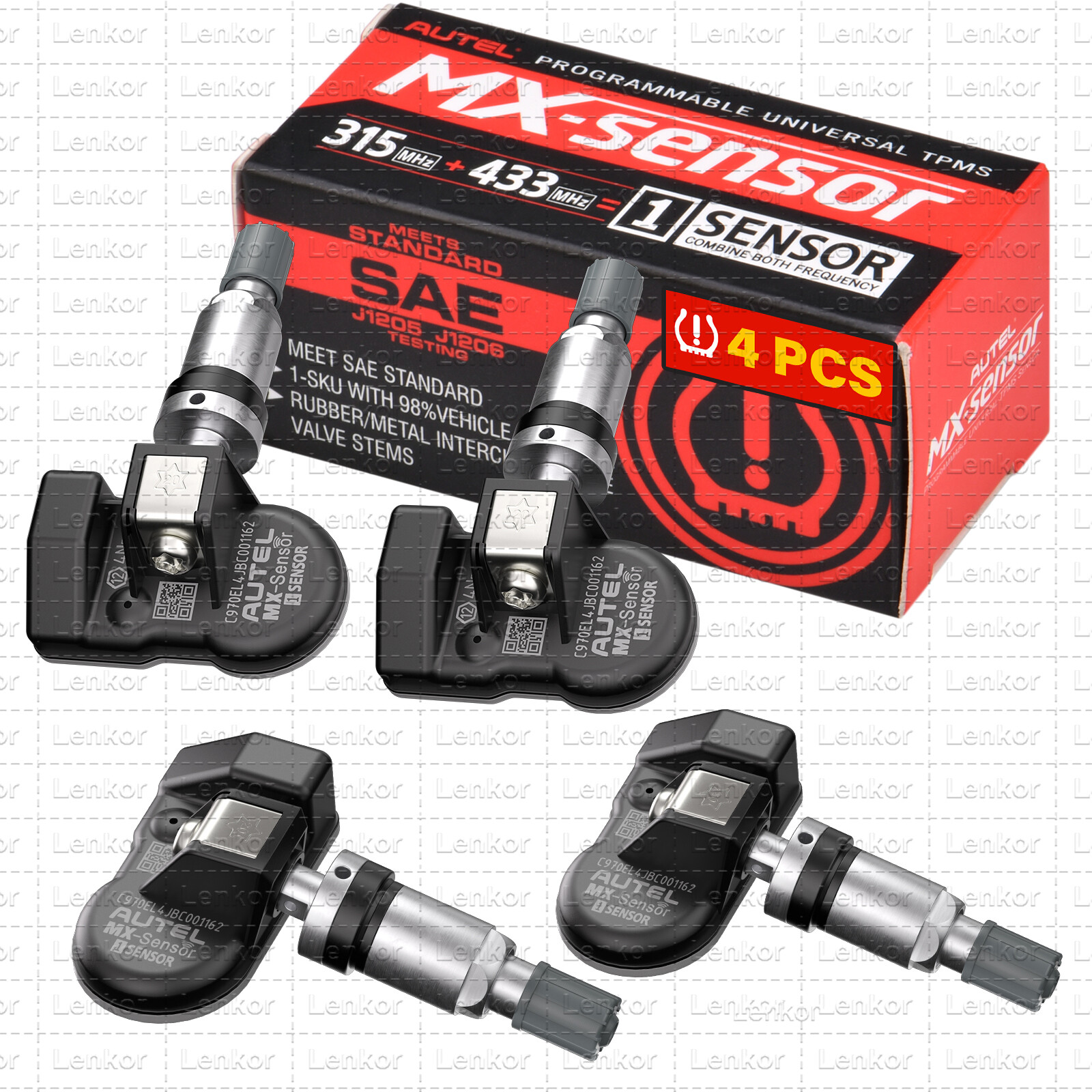 2026 Autel MX-Sensor 315 & 433MHz 2 in 1 Tire Pressure Monitoring Sensor 4pack