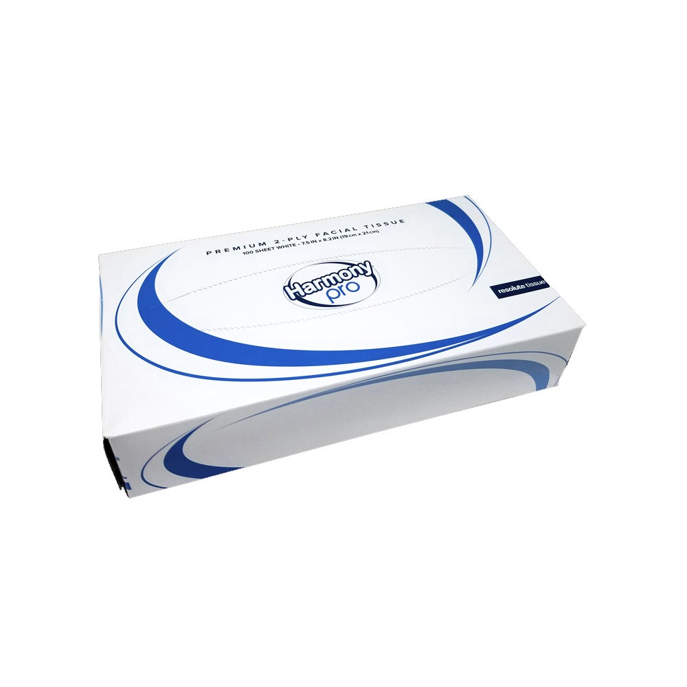 RESOLUTE 324330 Harmony Pro Premium White 7.5"x8.2" 2 ply 100 ct Facial Tissue 3