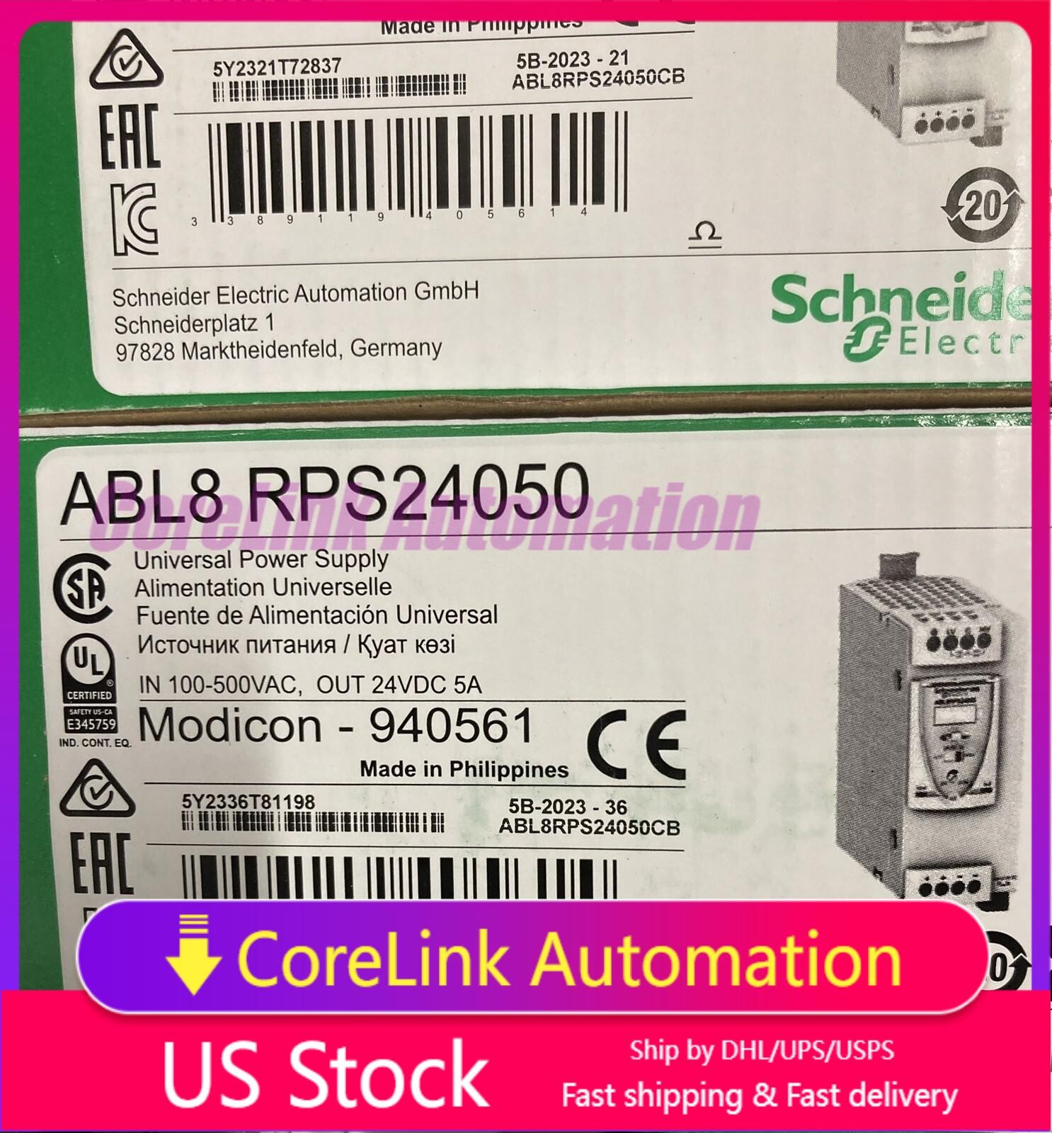 New In Box Schneider ABL8RPS24050 24V 5A Power Supply