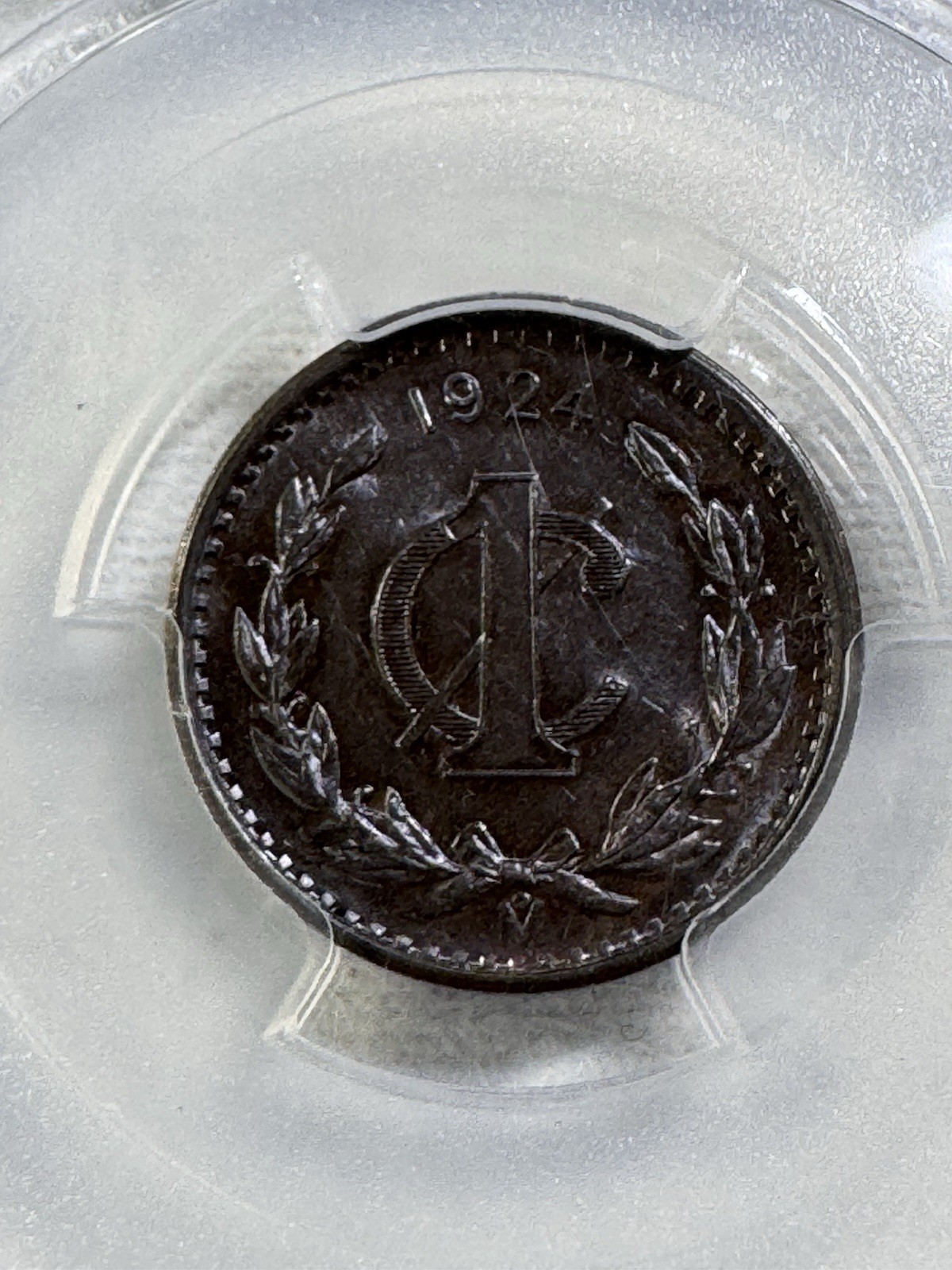 1924-Mo Mexico 1 Centavo Graded MS 63 BN by PCGS