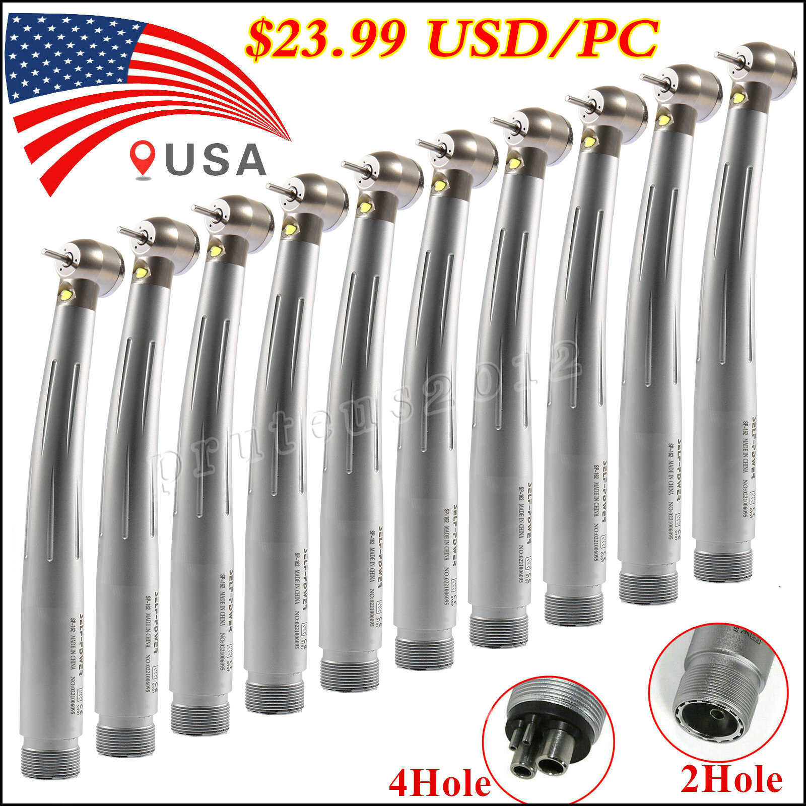LED High Speed Dental Fiber Optic E-generator Handpiece Turbine NSK Style 2H/4H