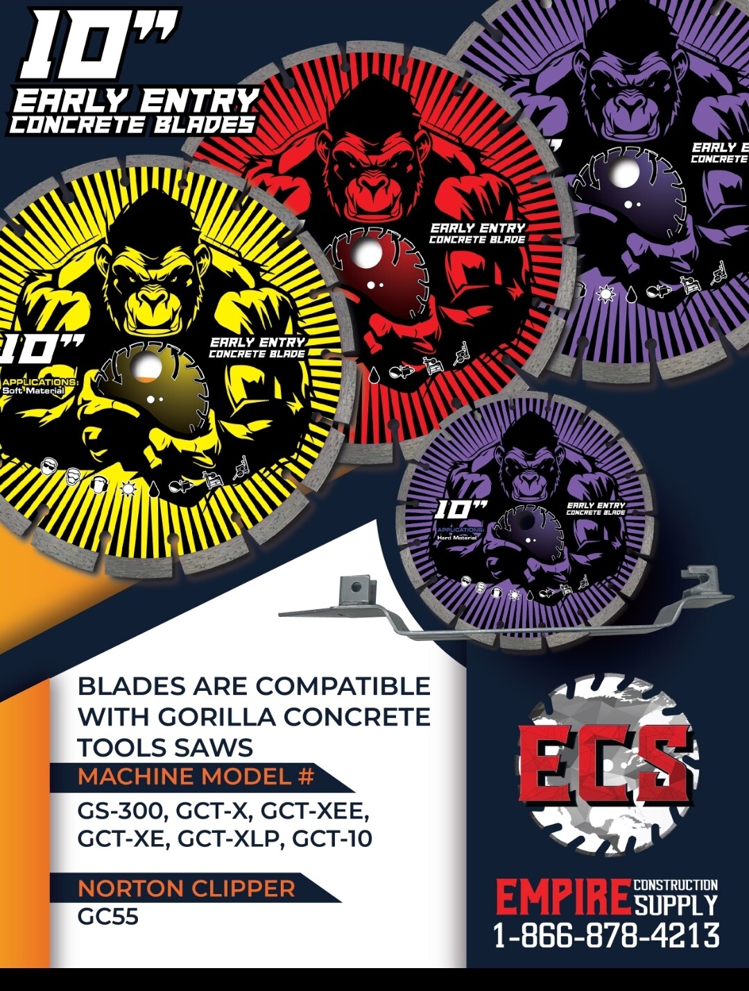 10" Early Entry Concrete Blades for Gorilla Concrete Tools