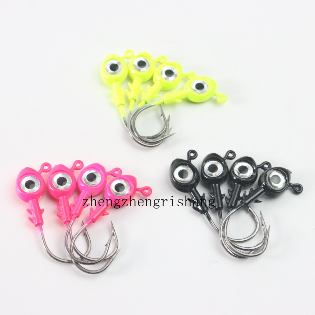 10pcs Jig Head Fishing Hooks 3D Eyes for Bass Crappie Trout 1/6oz-1/2oz