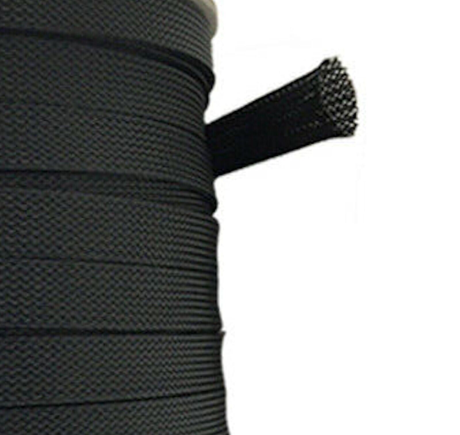 1/4 Inch Black Expandable Wire Cable Sleeving Sheathing Braided Loom 5 Feet