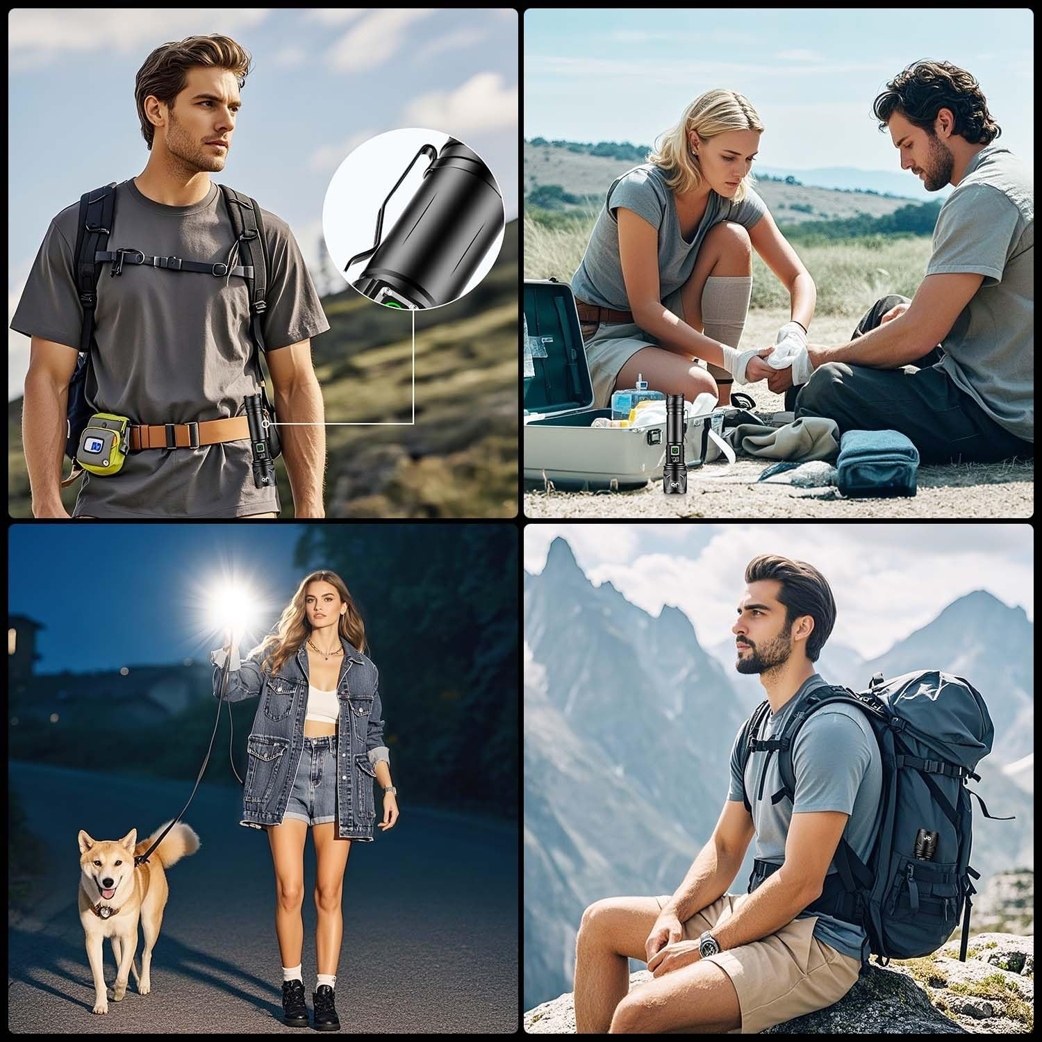High Lumen Flashlight - 100000 Lumens, Rechargeable 5000mAh with LCD Display,...