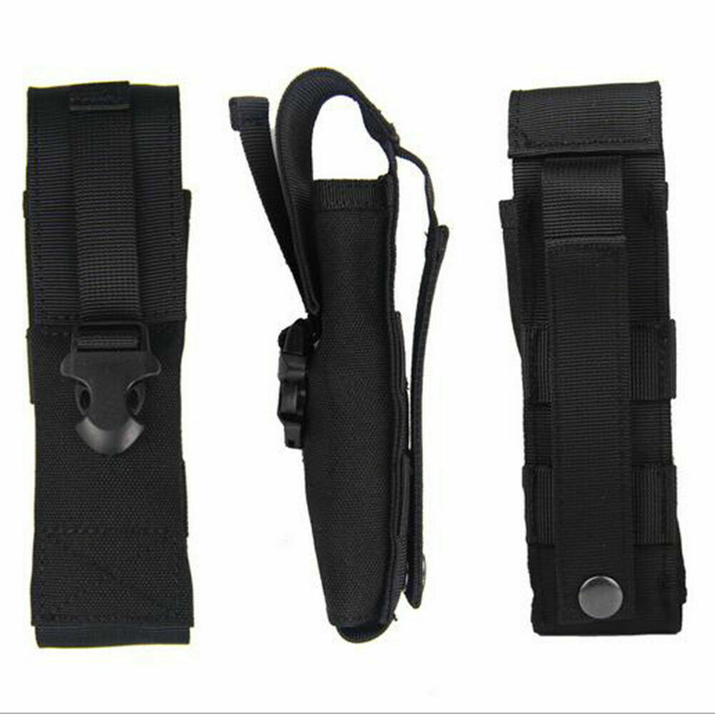 Tactical Molle Flashlight Torch Pouch Holder Waist Pack Knife Holster Belt Bag