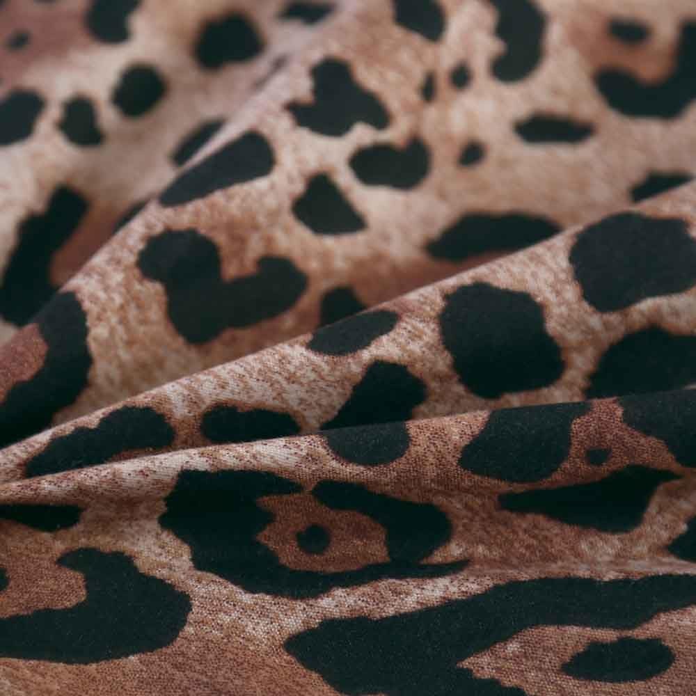 4 Pieces Leopard Bedding Sheets Queen Size Leopard Print Sheet Set Included 1...