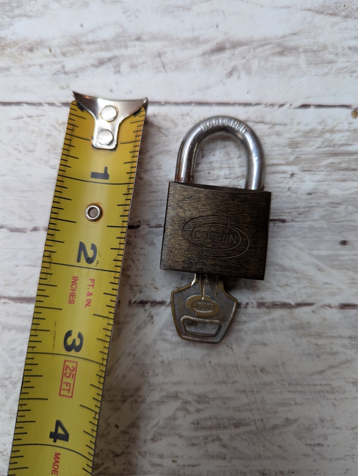 Corbin Padlock and Key Set Brass Base 1 Keys Used Tested