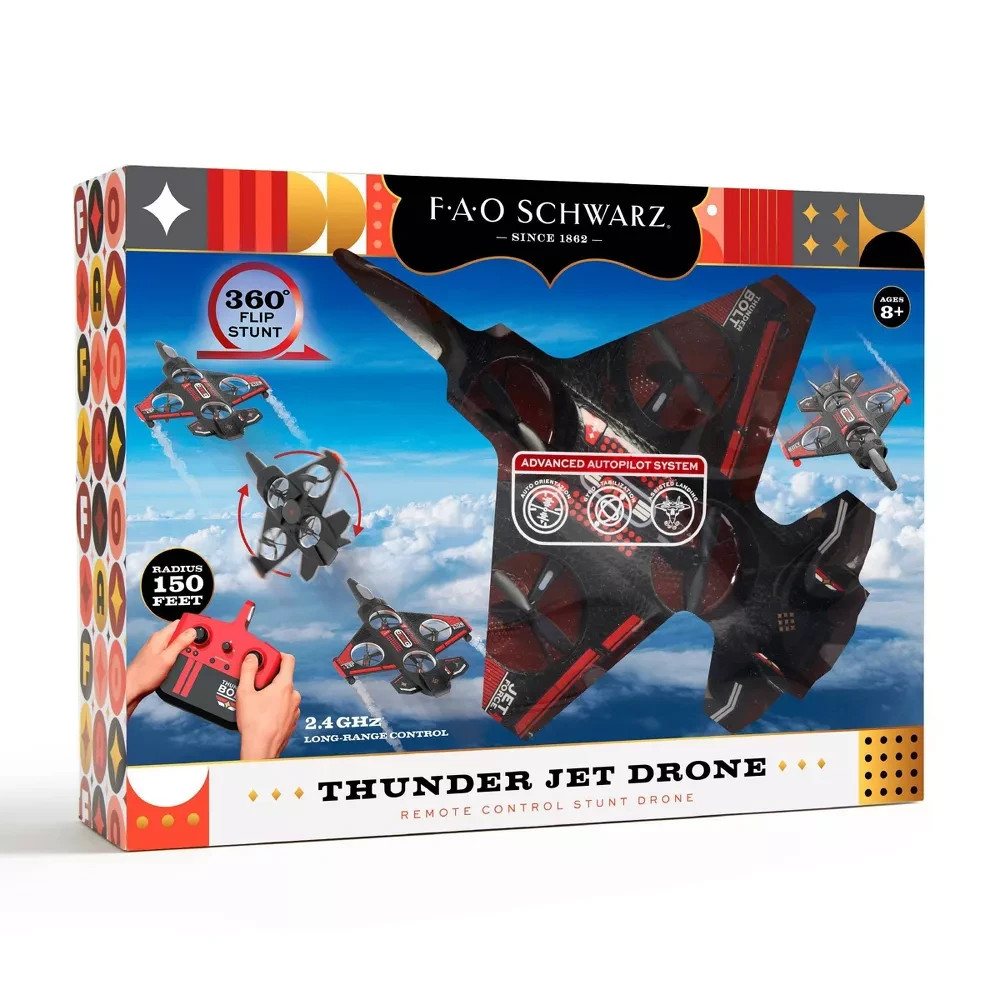 FAO Schwarz Thunderbolt Jet X2 Drone: Beginner Remote Control with Rechargeable