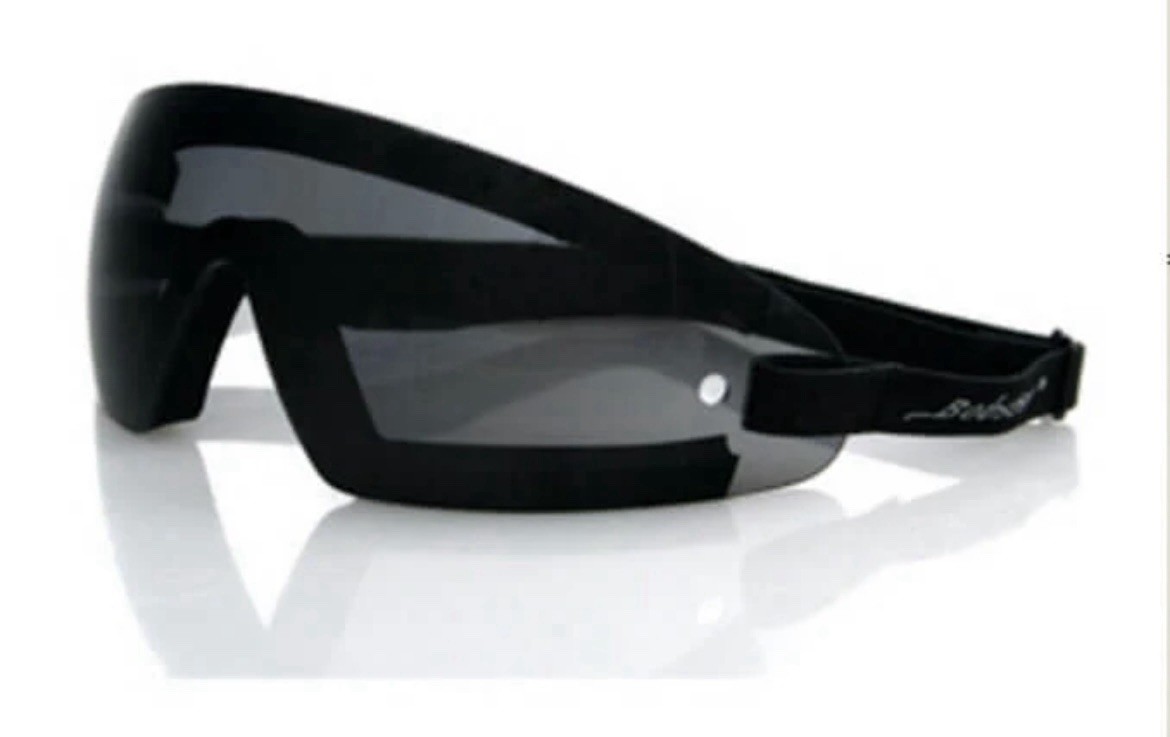 Bobster Wrap Around Riding Goggles – Smoke Polycarbonate Lens Adjustable Strap