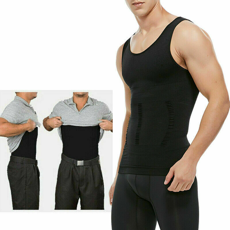 Men's Fashion Compression T-Shirt Body Shaper Crew Neck Muscle Workout Tank Top