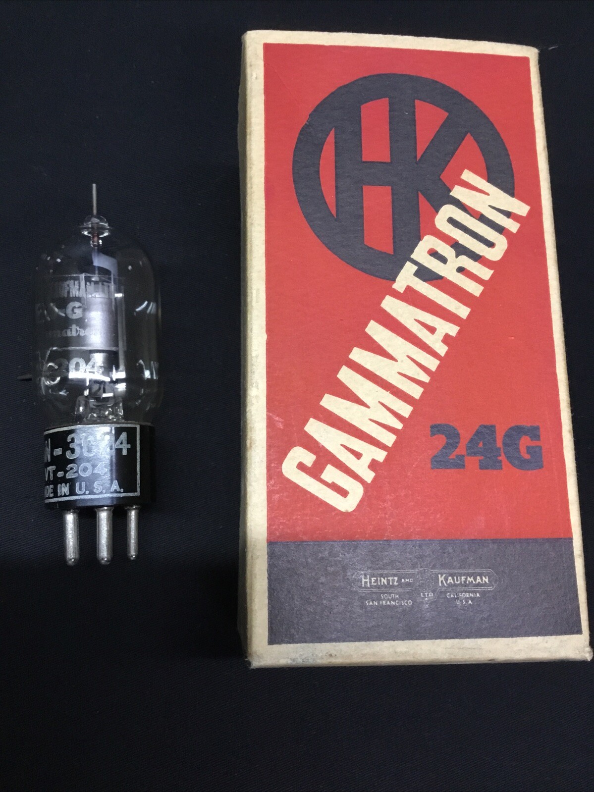 HEINTZ and KAUFMAN Gammatron 24G JAN 3C24 VT-204 New in Box VACUUM TUBE V.8377