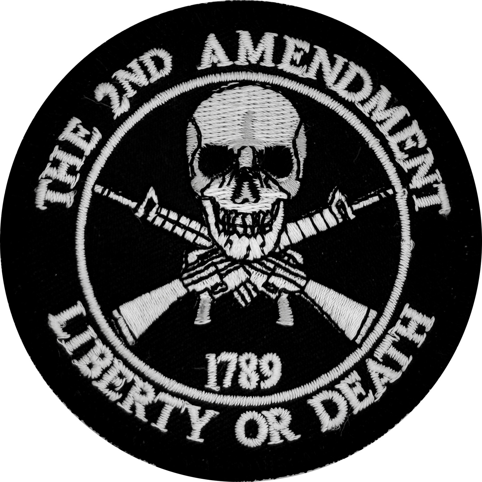 THE 2ND AMENDMENT SEAL PATCH: Liberty or Death (BLACK), Size 3"