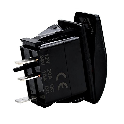 XT AUTO 12V 20 Amp 3pins Light Rocker Switch Kit 5-pack Red