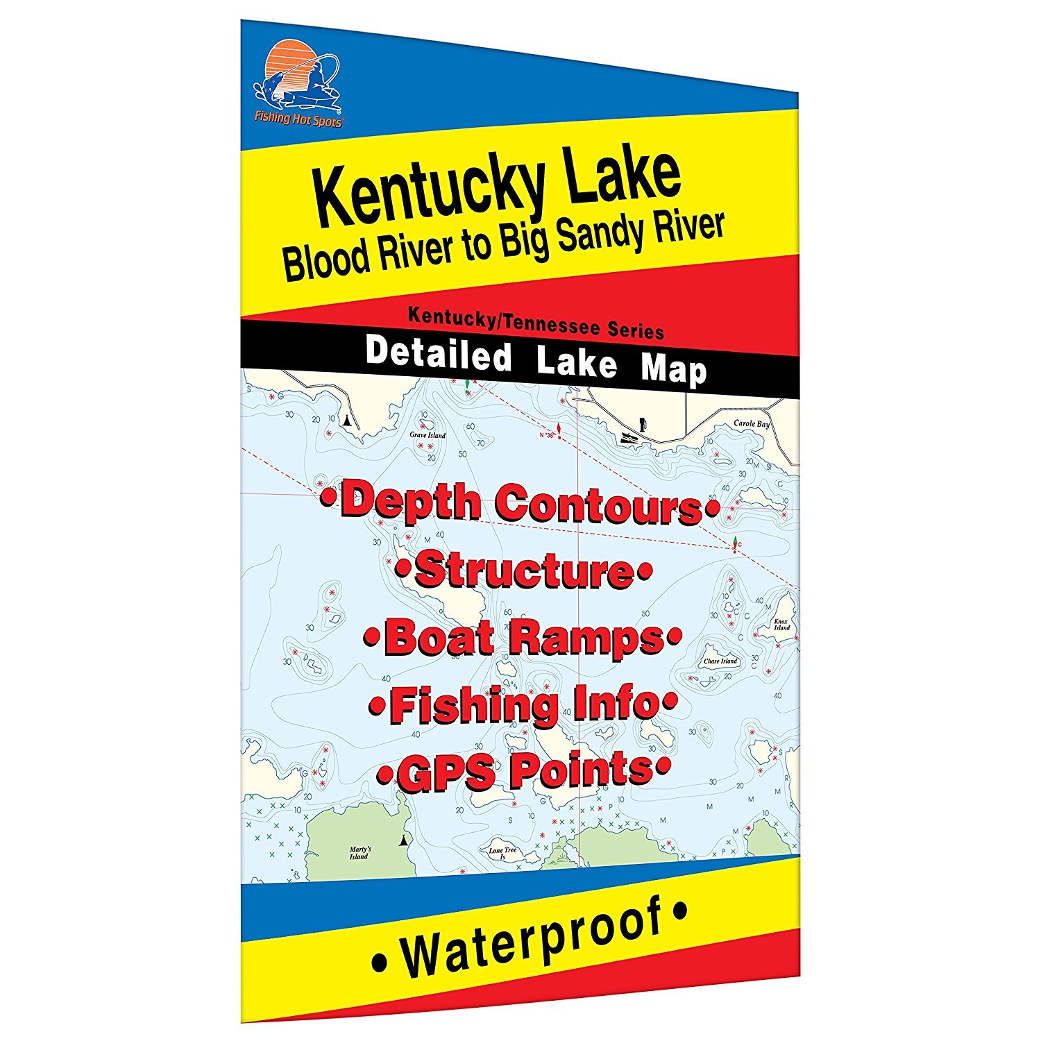 Kentucky Lake-Central (Blood River to Big Sandy-TN/KY) Fishing Map #L121